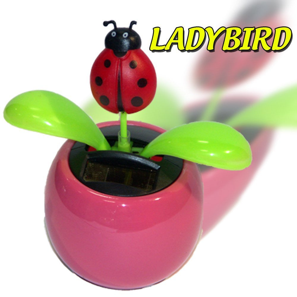 SOLAR POWERED FLIP FLAP TOYS DANCING ORNAMENT FLOWERS LADYBIRD VARIOUS COLURS ONE SUPPLIED AT RANDOM