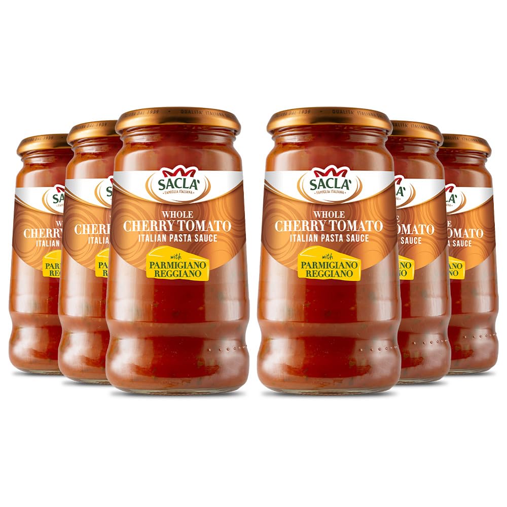 Sacla Cherry Tomato Pasta Sauce - Authentic Italian Tomato Sauce with Parmesan, Tasty Stir in Sauces and Great with Penne Pasta for a Quick and Easy
