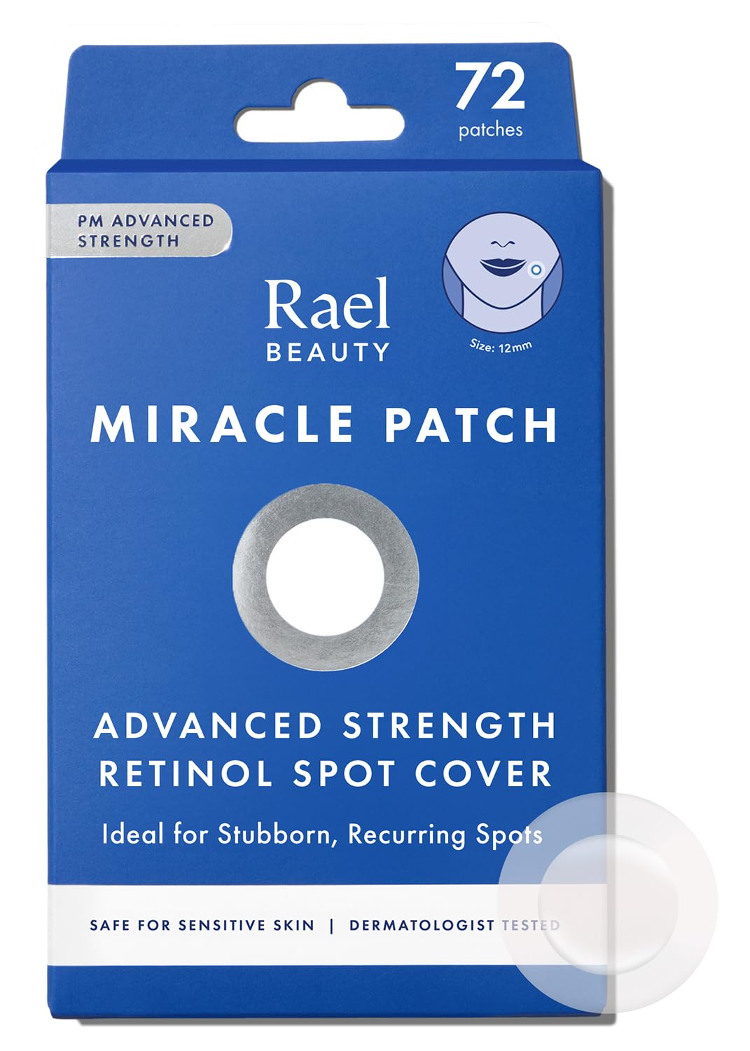 Rael Pimple Patches, Miracle Retinol Spot Cover - Korean Skincare, Hydrocolloid, Acne Spot Treatment Patch, Face Stickers, PM Advanced Treatment,