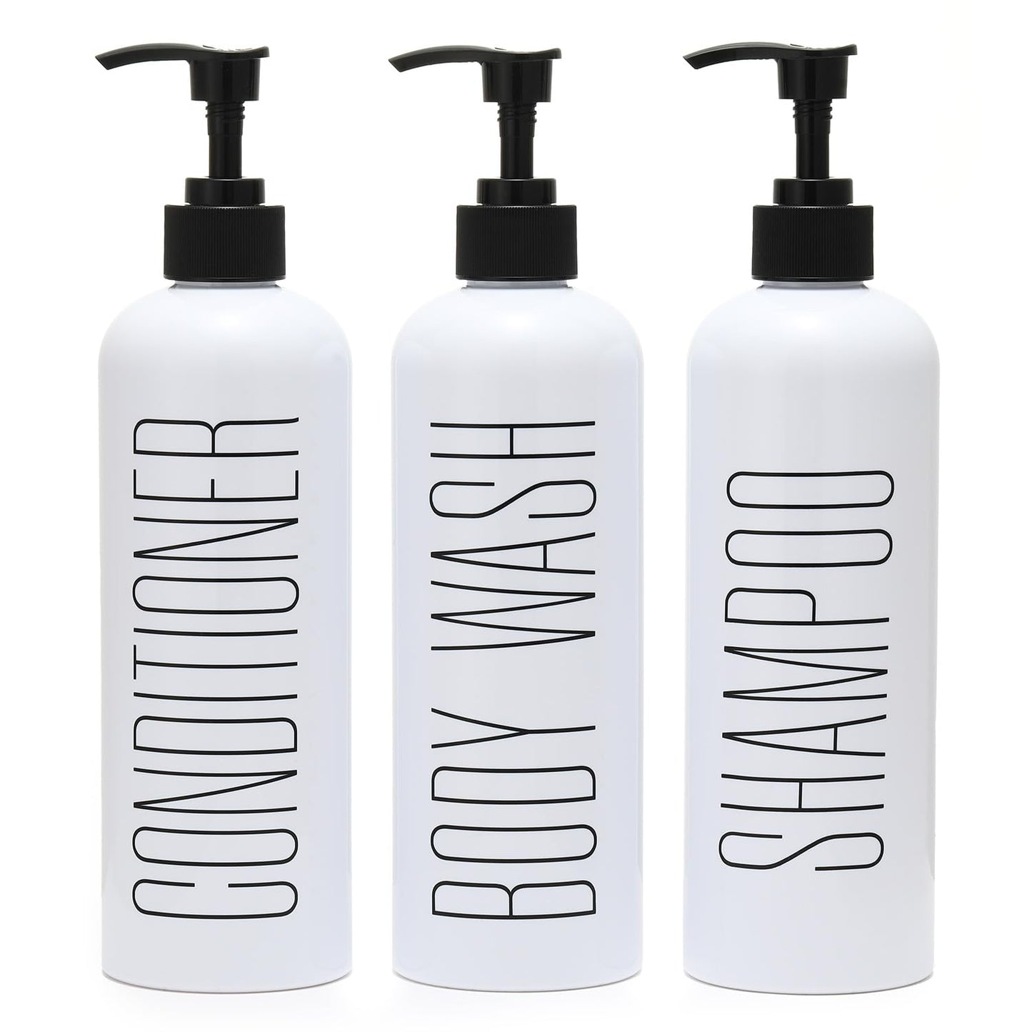 HOMCDALY Shampoo and Conditioner Dispenser, 16oz 3-Pack Refillable Shampoo and Conditioner Bottles, Empty Shampoo Bottles, Shampoo Conditioner Body