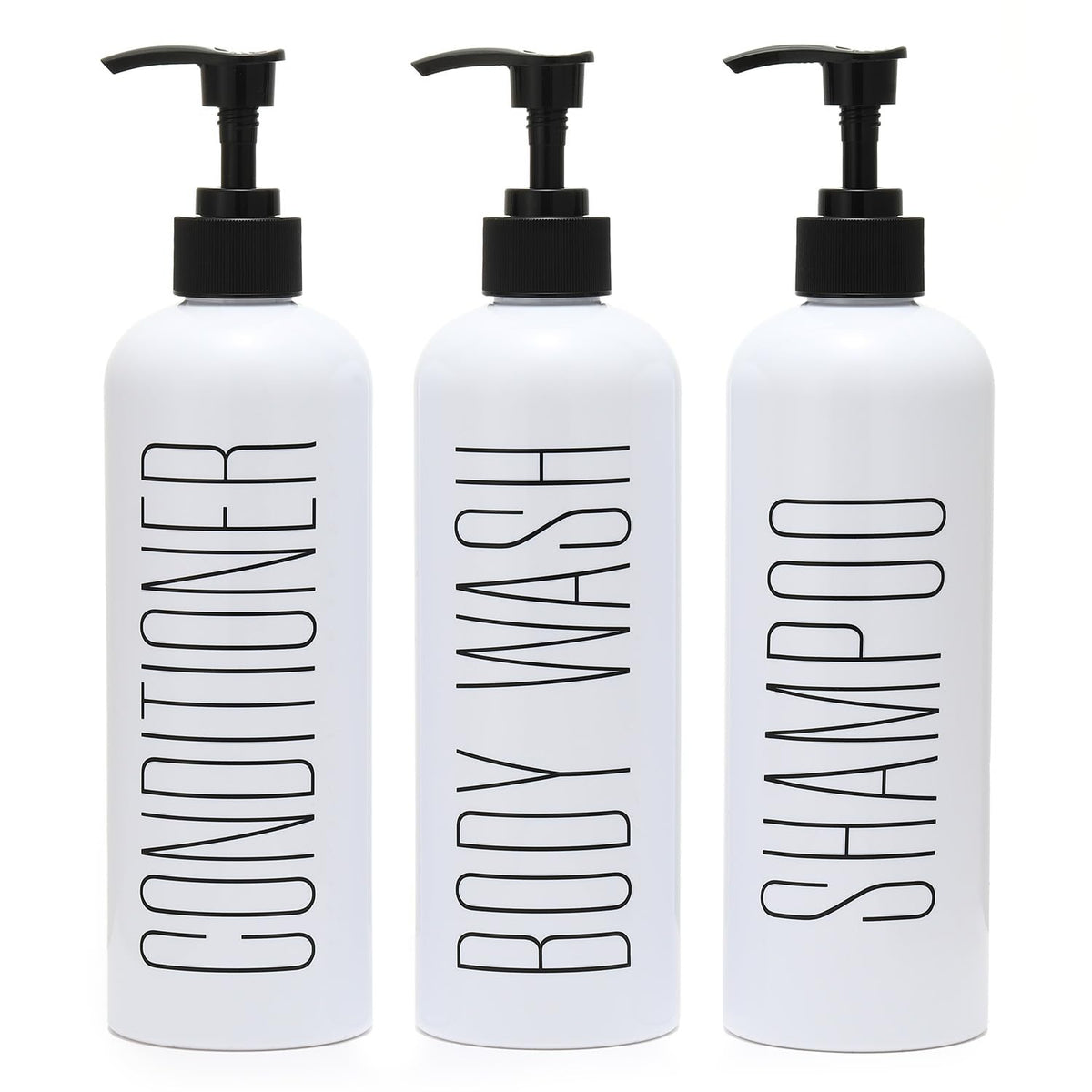 HOMCDALY Shampoo and Conditioner Dispenser, 16oz 3-Pack Refillable Shampoo and Conditioner Bottles, Empty Shampoo Bottles, Shampoo Conditioner Body