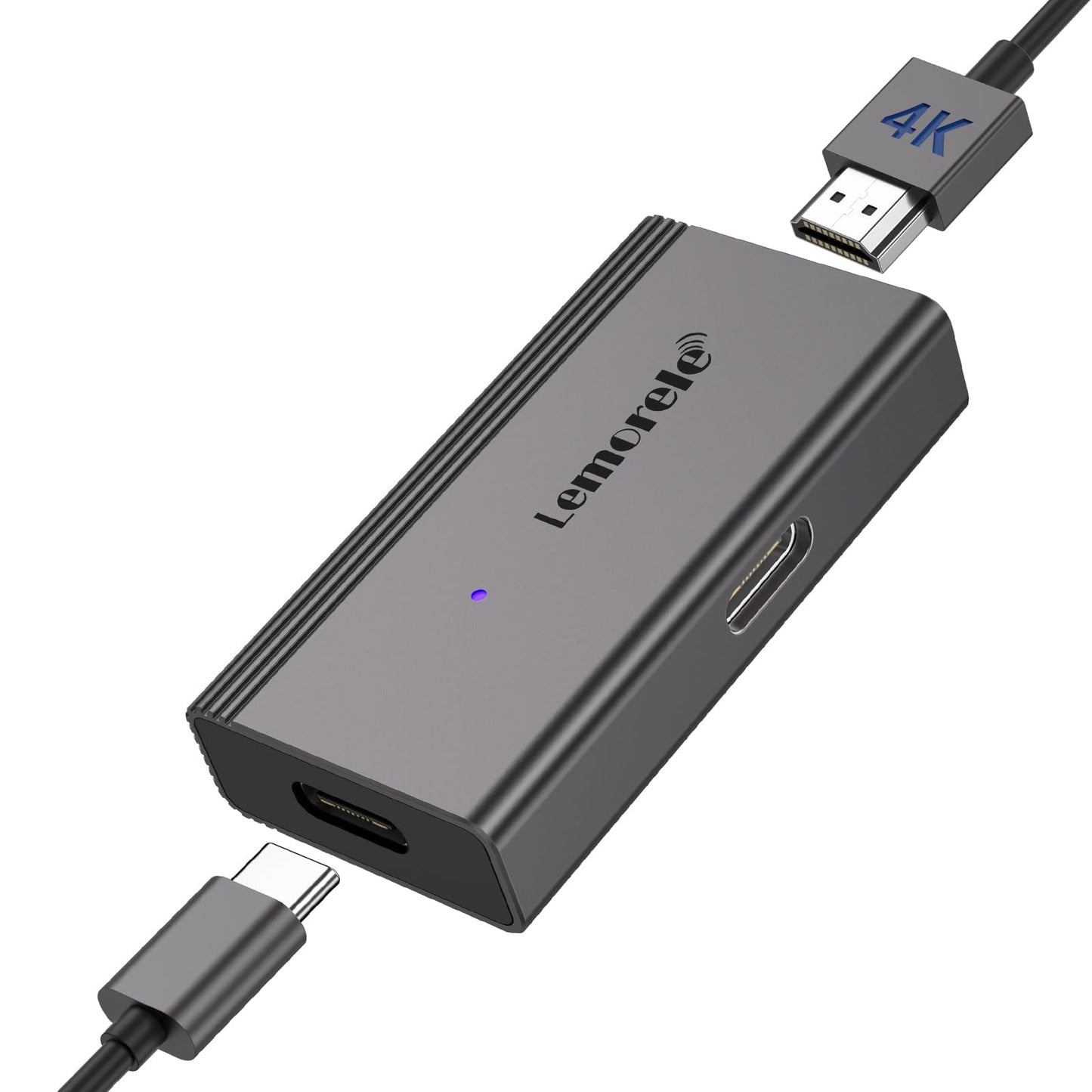 Lemorele HDMI to USB C Adapter, USB C to HDMI Adapter with 4K@60Hz Video, USB C Power Supply Port for Nreal Air, Rokid Air, Thunderbird AR, GRAWOOW,