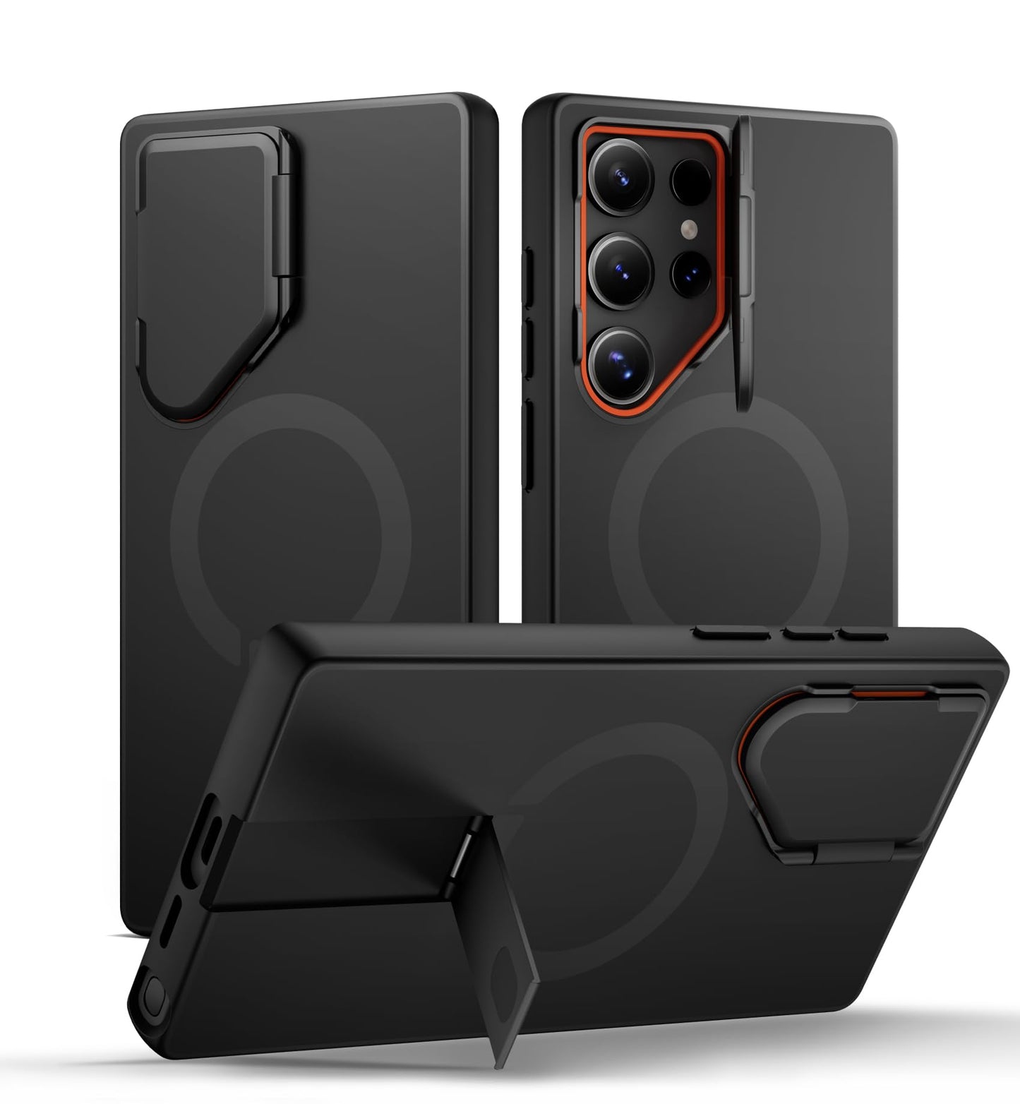 SURITCH Magnetic Case Compatible with Samsung Galaxy S24 Ultra with Camera Cover & Adjustable Metal Kickstand Shockproof Bumper Case Slim Protective