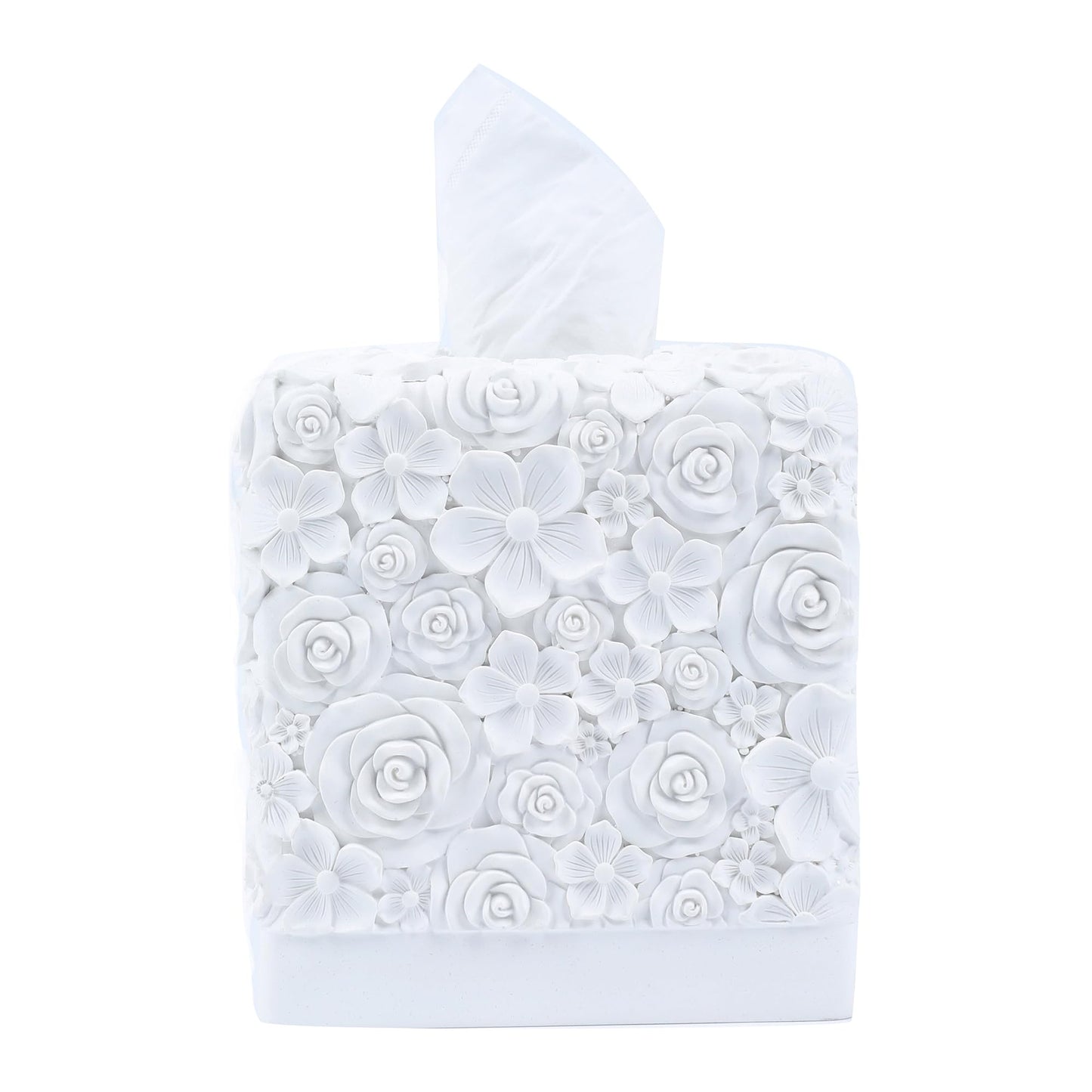 Hymmah Modern Square Tissue Box Cover Holder,Bathroom Accessories Decor Unique Design Tissue Box Cover for Bathroom Vanity Counter Tops Also Great for