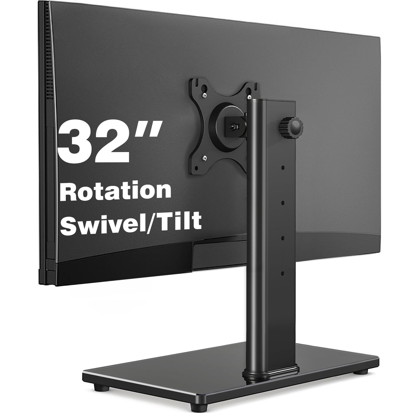 5Rcom Vesa Monitor Stand Free Standing Desk Stand for 13-32 inch Single PC Table Top with Swivel Height Adjustment, Max VESA 100x100mm Max Weight