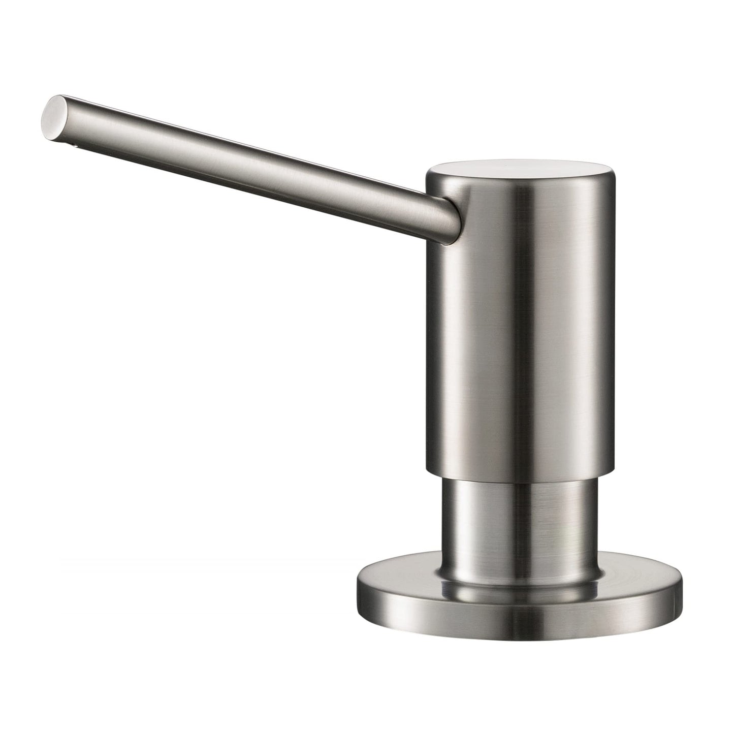 KRAUS Spot Free Kitchen Soap or Lotion Dispenser with 17 oz. Large Capacity Bottle and Brass Pump in All-Brite Stainless Steel