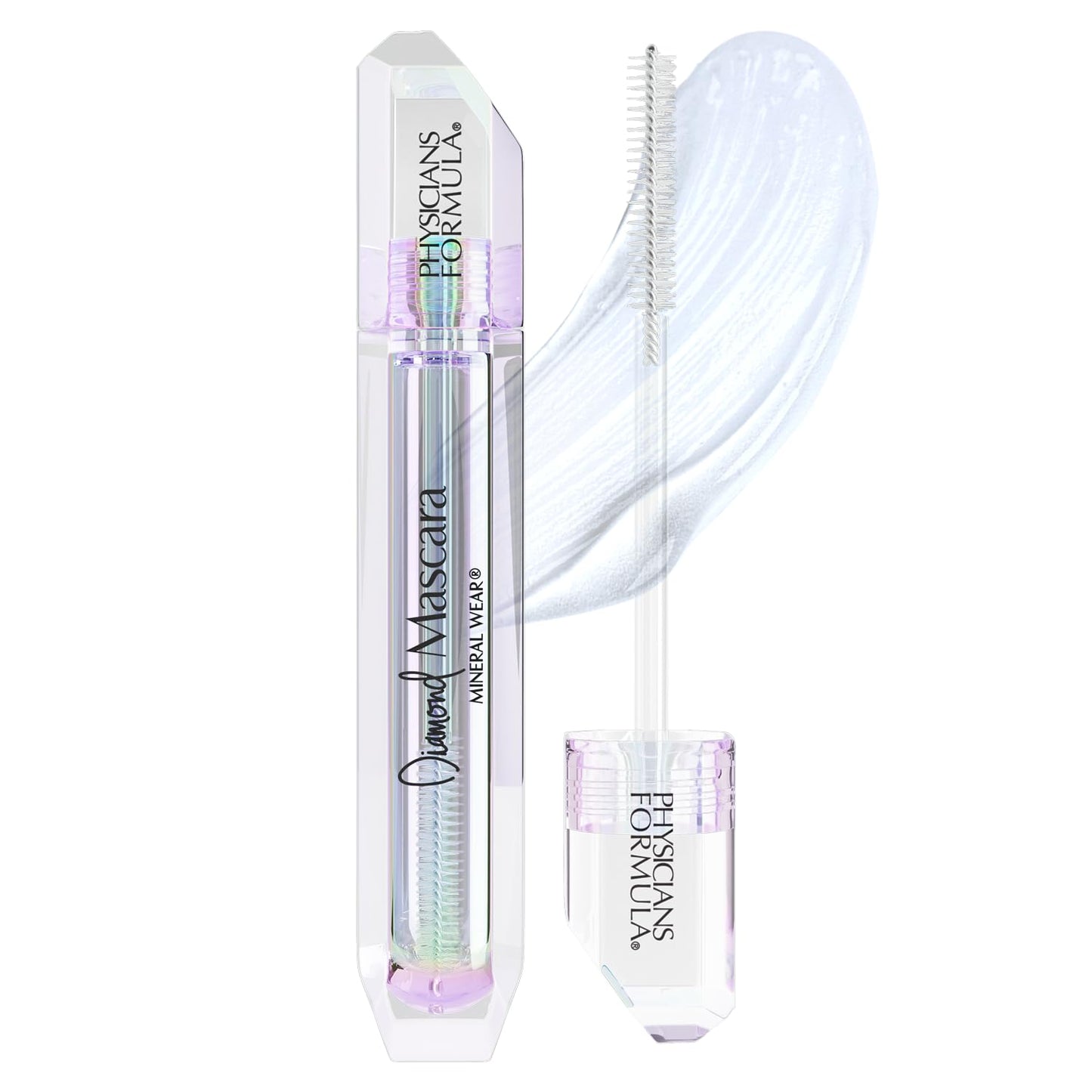 Physicians Formula, Mineral Wear Diamond Mascara, Multi-use Clear Mascara for Brows and Eyelashes, with Lustrous Diamond Dust, Peptides, Mineral Water