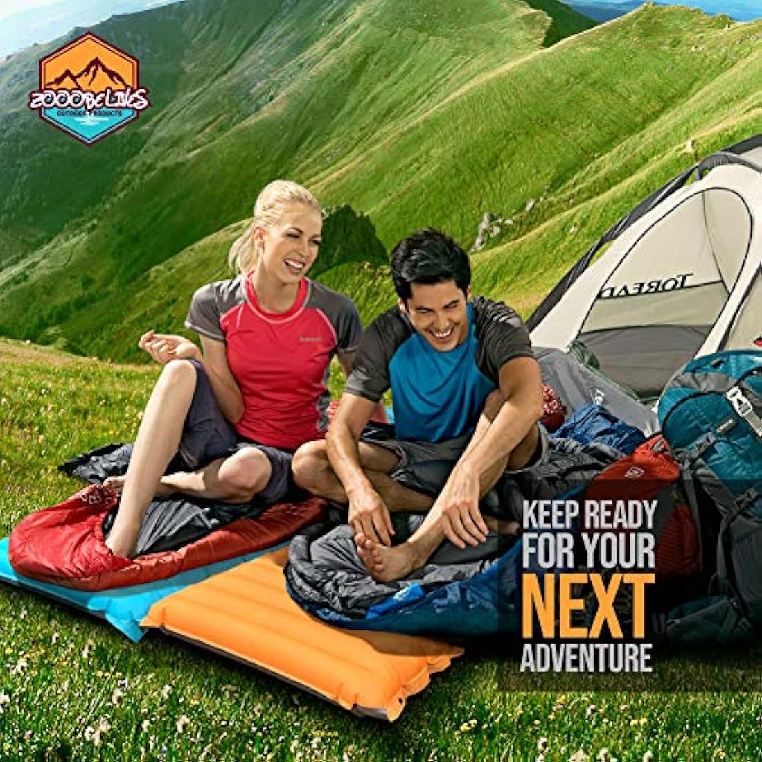 ZOOOBELIVES Extra Thick Inflatable Sleeping Pad with Built-in Pump – Lightweight & Portable Camp Bed for Hiking, Backpacking & Car Travel – Airlive2000