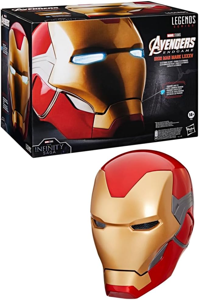 AVENGERS Iron Man Electronic Helmet, Used-good, no battery cover, tested, scruffy box