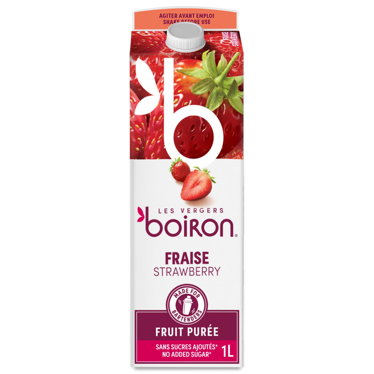Boiron | Strawberry Fruit Puree | No Added Sugar, Flavourings, Colourings or Preservatives | Perfect for Cocktails, Desserts, Baking & Ice Cream | 1