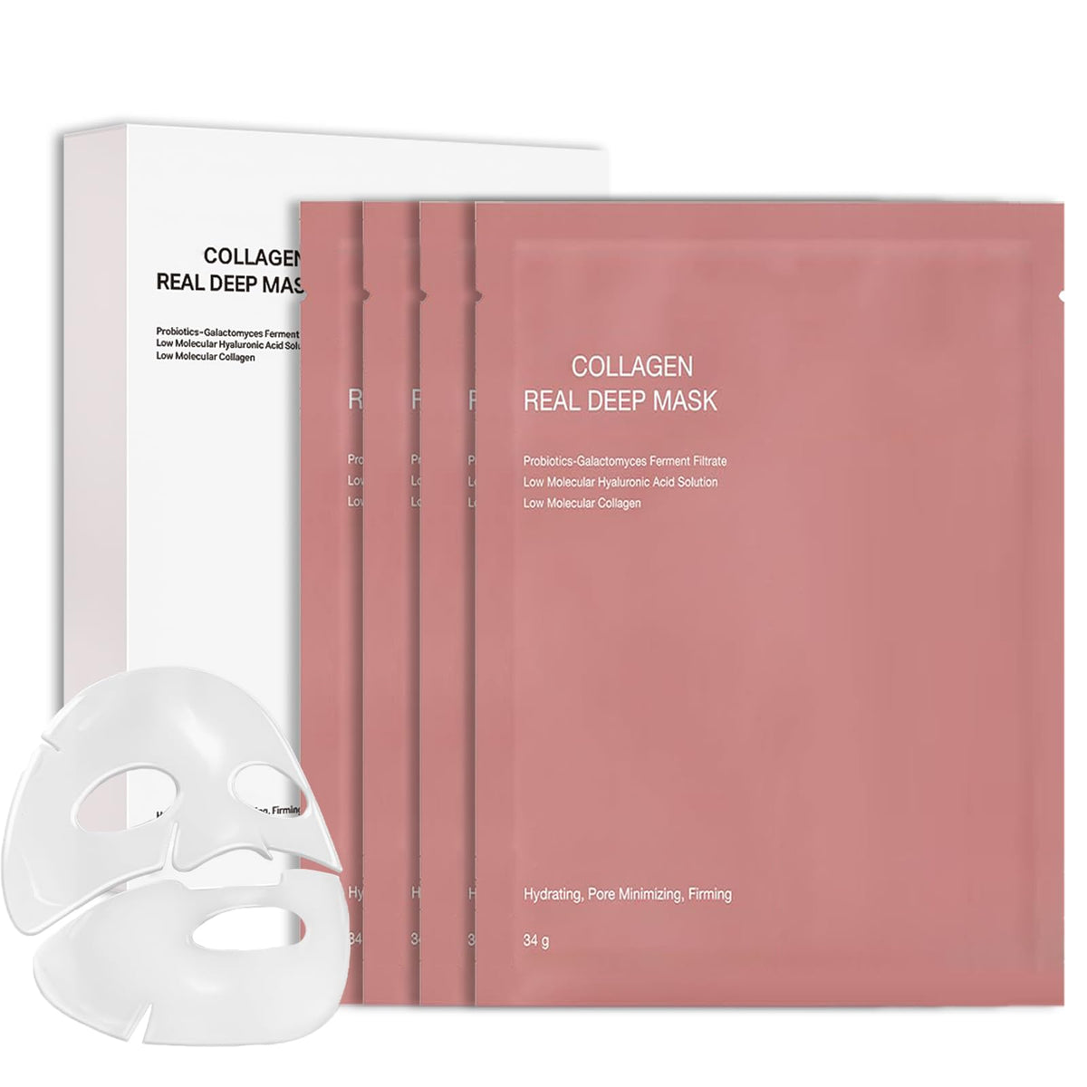 Bio Collagen Face Mask Overnight, Korean Glass Skin Collagen Real Deep Face Masks Skincare, Korean Skincare - Fights Wrinkles, Glow & Rejuvenating