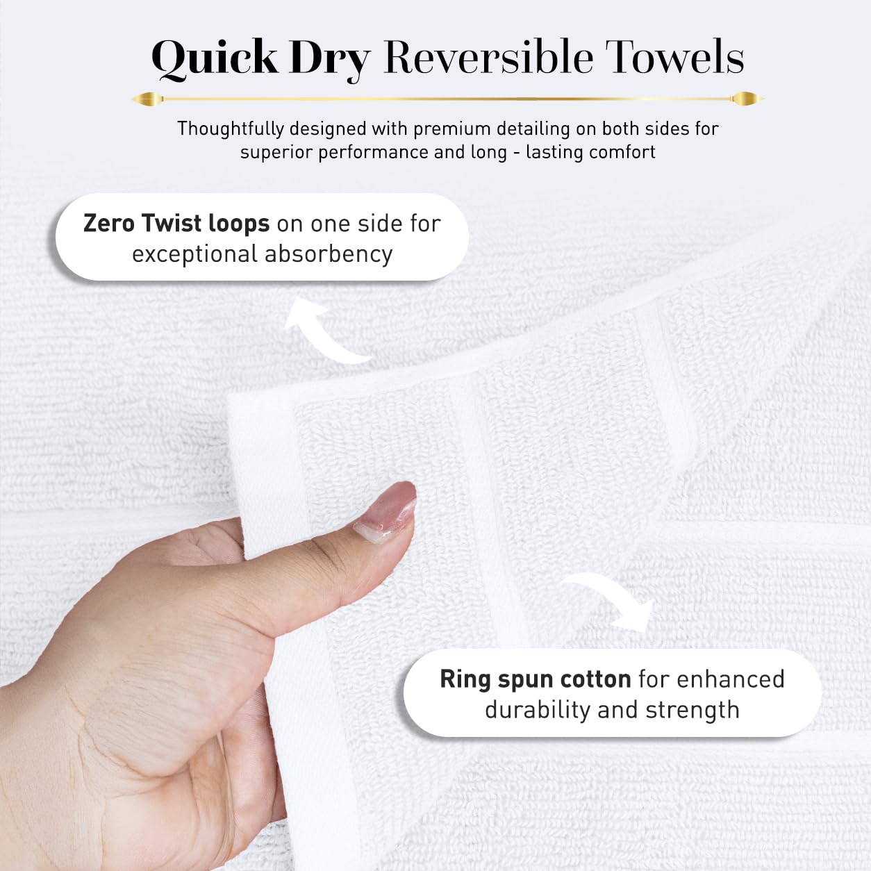 2 Pack Bathroom Towel I 100% Cotton I Highly Absorbent Towels I White