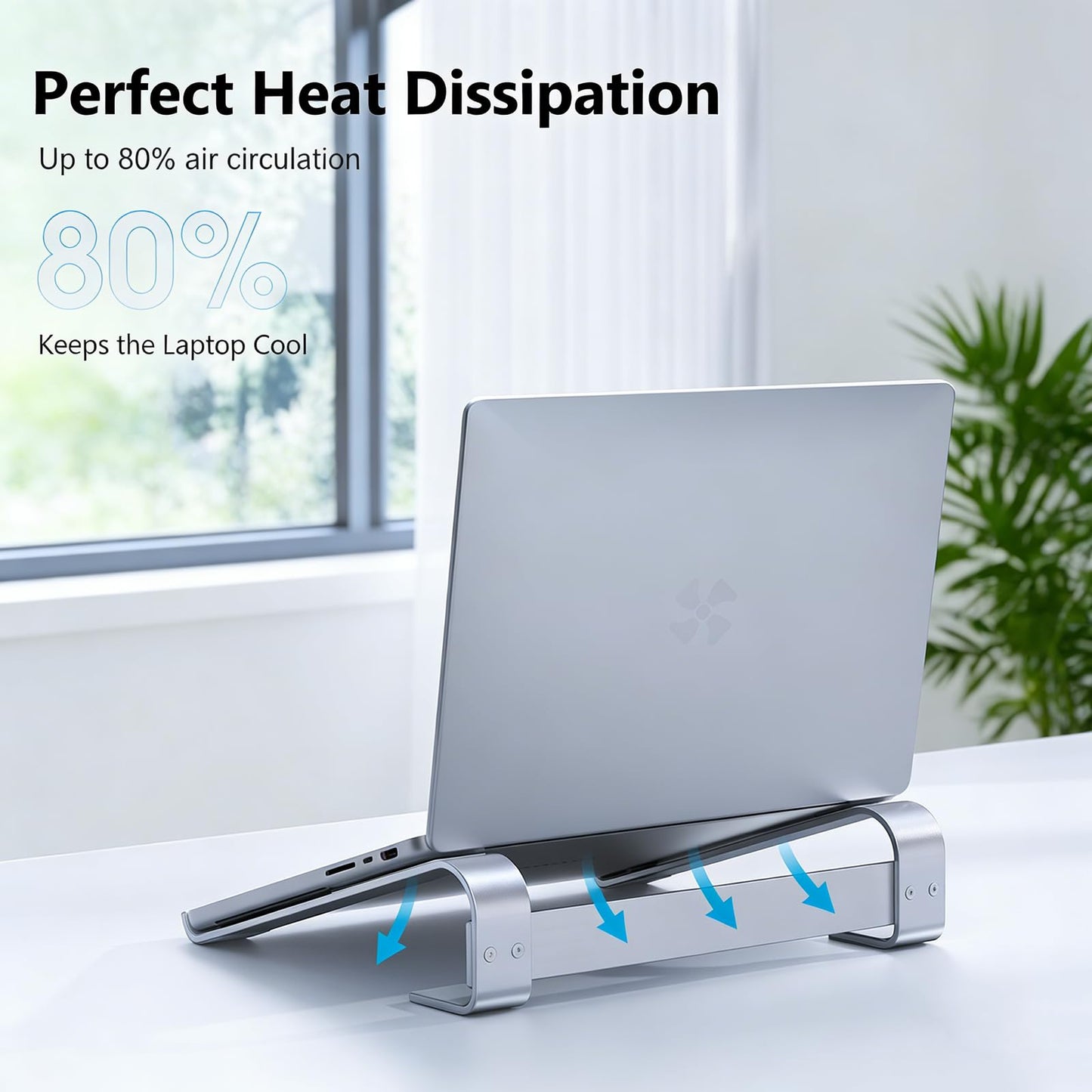 JOOF Aluminum Laptop Stand, Portable Cooling Stand, Ergonomic Laptop Holder for Desk (Non-Slip), Compatible with MacBook Air, Pro, Dell, HP, Lenovo