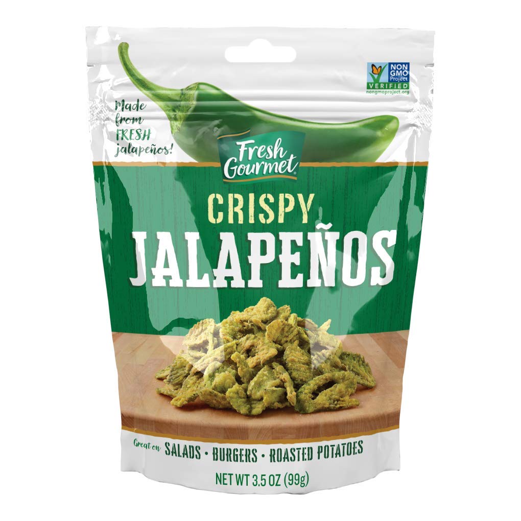 Fresh gourmet Crispy Jalapenos, Lightly Salted, 3.5-Ounce (Pack of 6) by Fresh Gourmet