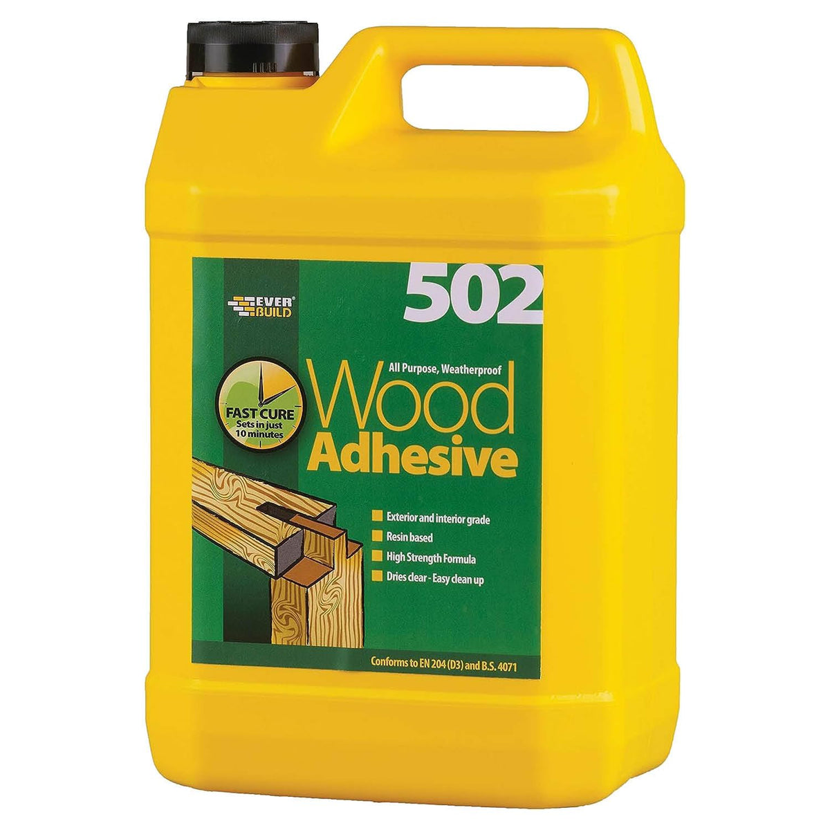 Everbuild 502 All Purpose Weatherproof Wood Adhesive ? Suitable for typical Wood Bonding Applications ? 5 Litre
