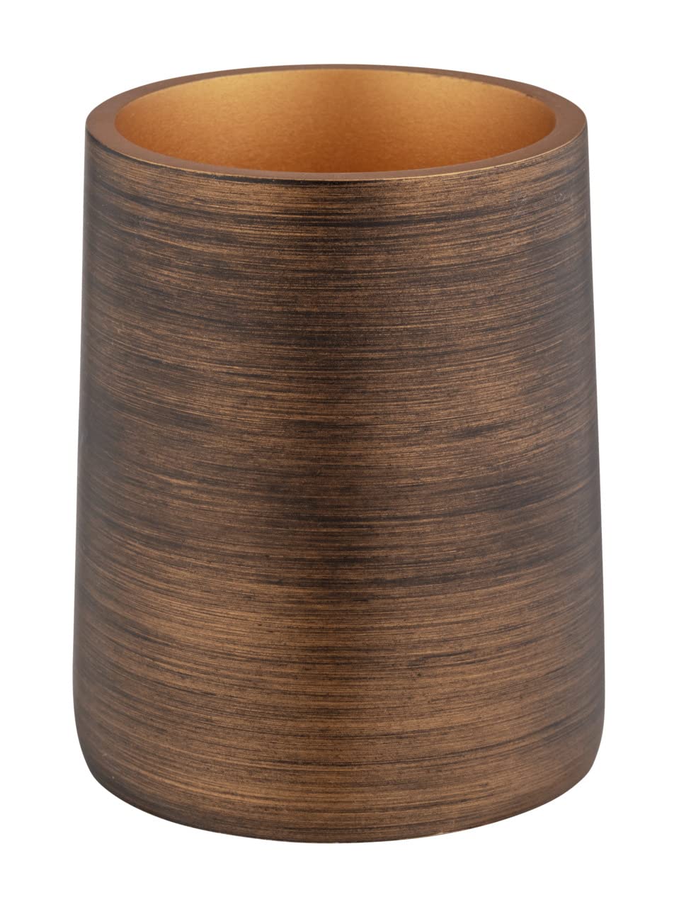WENKO Palena toothbrush mug, mug for storing toothbrush utensils or cosmetic accessories made of high-quality polyresin plastic in an elegant design,