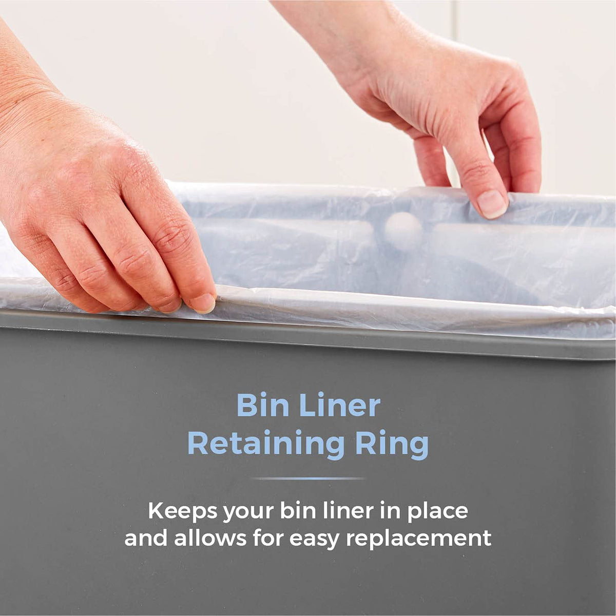 Tower T838005G Sensor Bin with Retainer Ring, Battery-Operated, 50L, Grey