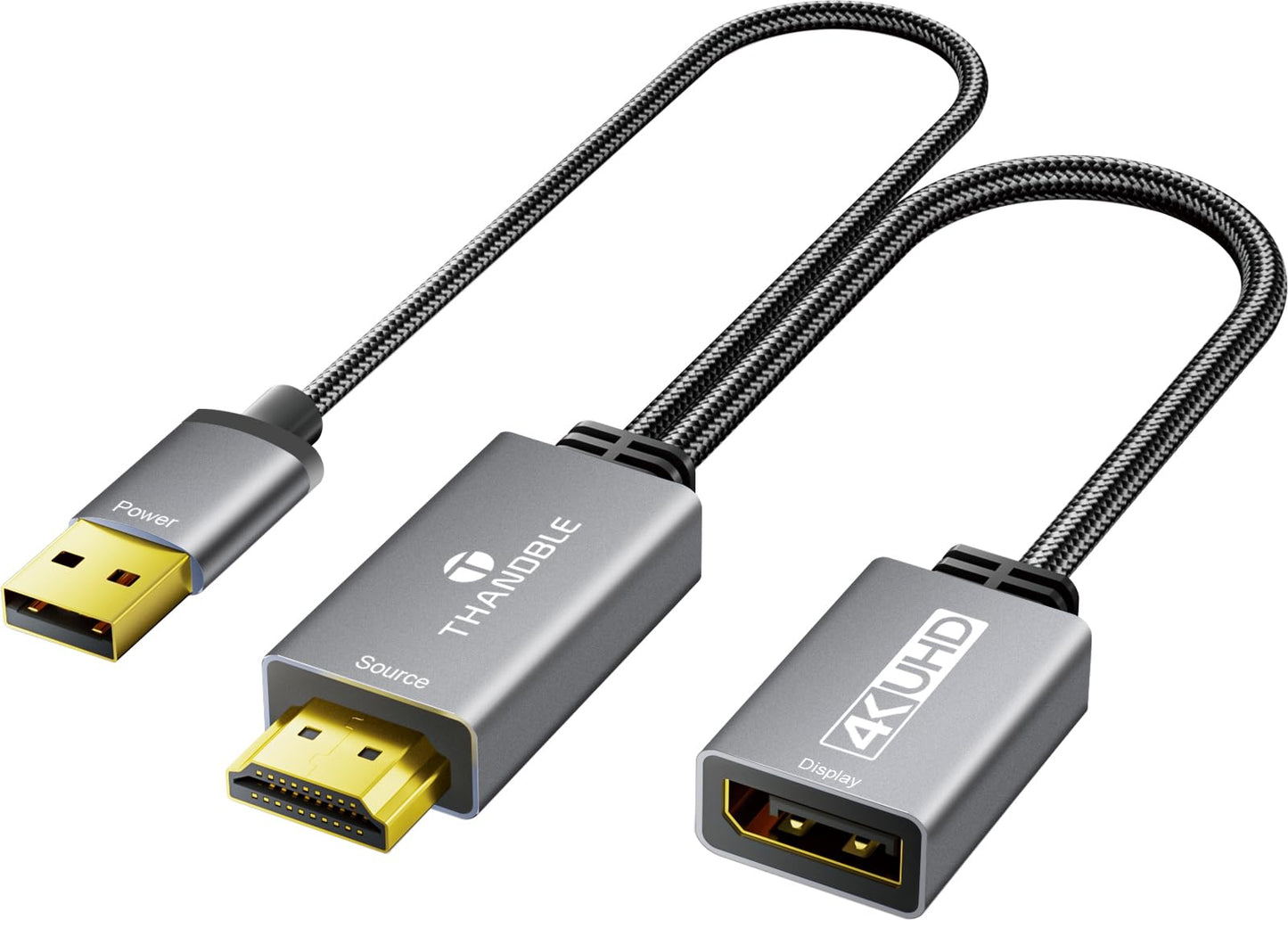 Active HDMI to DisplayPort Adapter (4K@60Hz), Uni-Directional HDMI Source to Display Port Converter Cable Male to DP Female Compatible For PS3 PS4 PS5