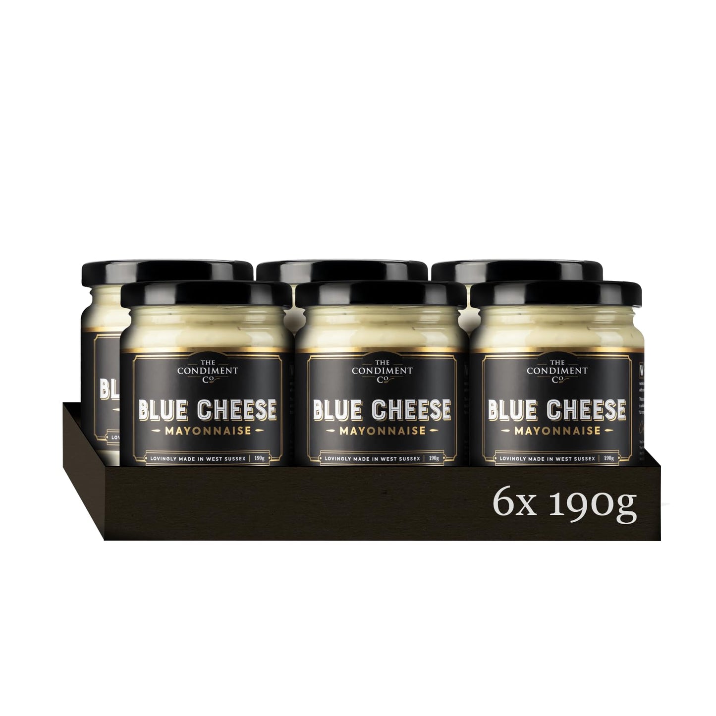 The Condiment Company Blue Cheese Mayonnaise 190g, Indulgent Blue Cheese Dip and Dressing, for Steak, Wings & Salad (Pack of 6)