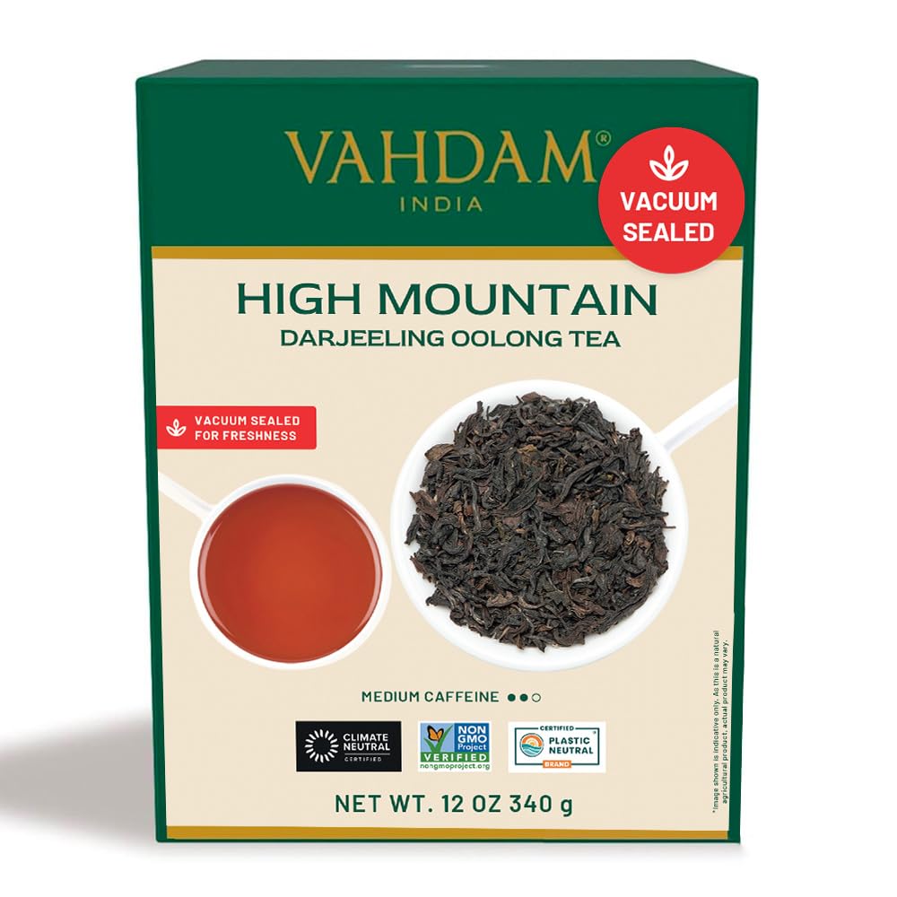 VAHDAM High Mountain Oolong Tea - 340g (170+ Cups) | Vacuum Sealed | Brew Hot, Iced Or Kombucha | Loose Leaf