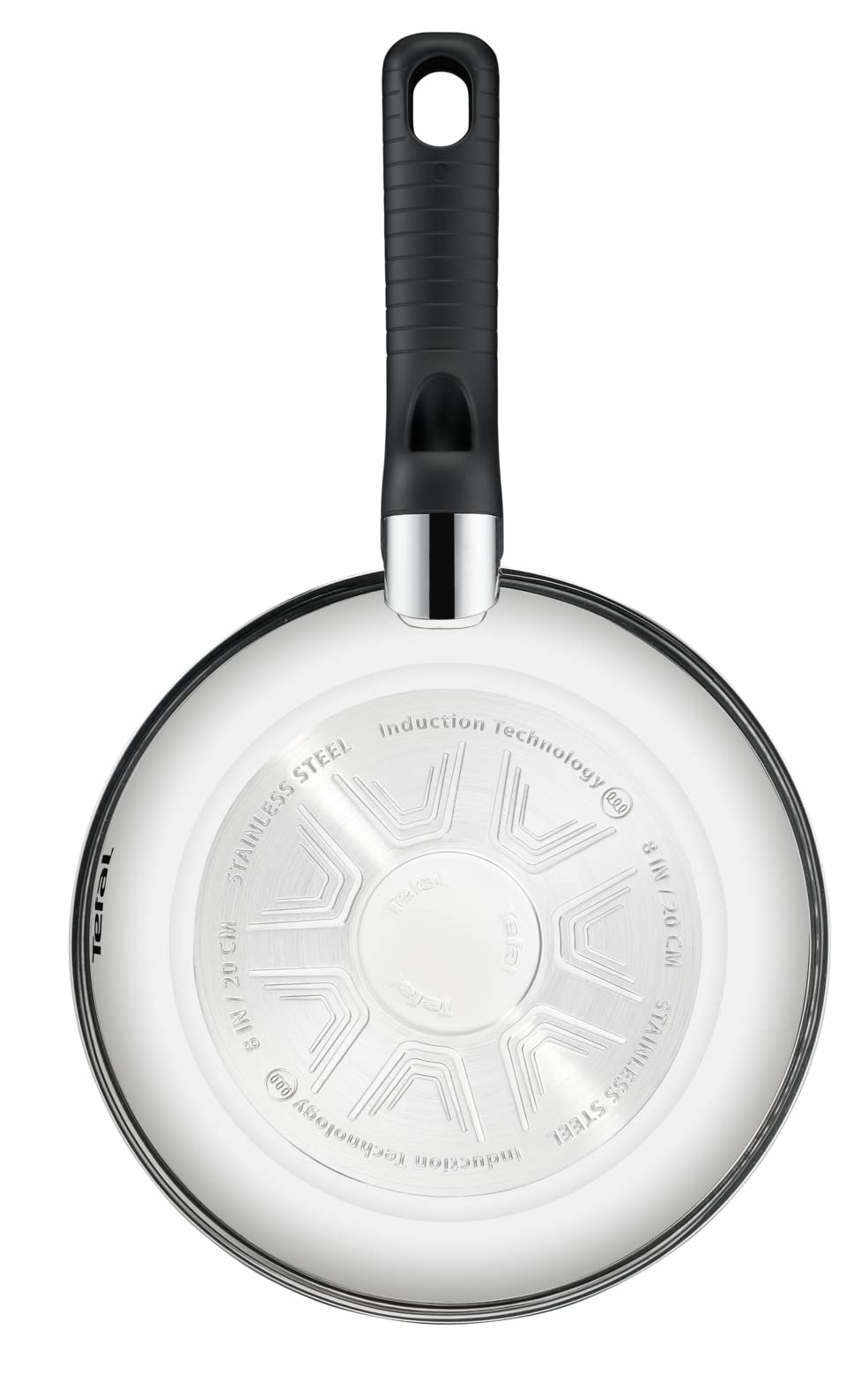 Tefal Comfort Max 26cm Stainless Steel Frying Pan Durable Non-Stick Pan with Thermo-Spot Heat Indicator, Induction Compatible Base, Comfortable Grip
