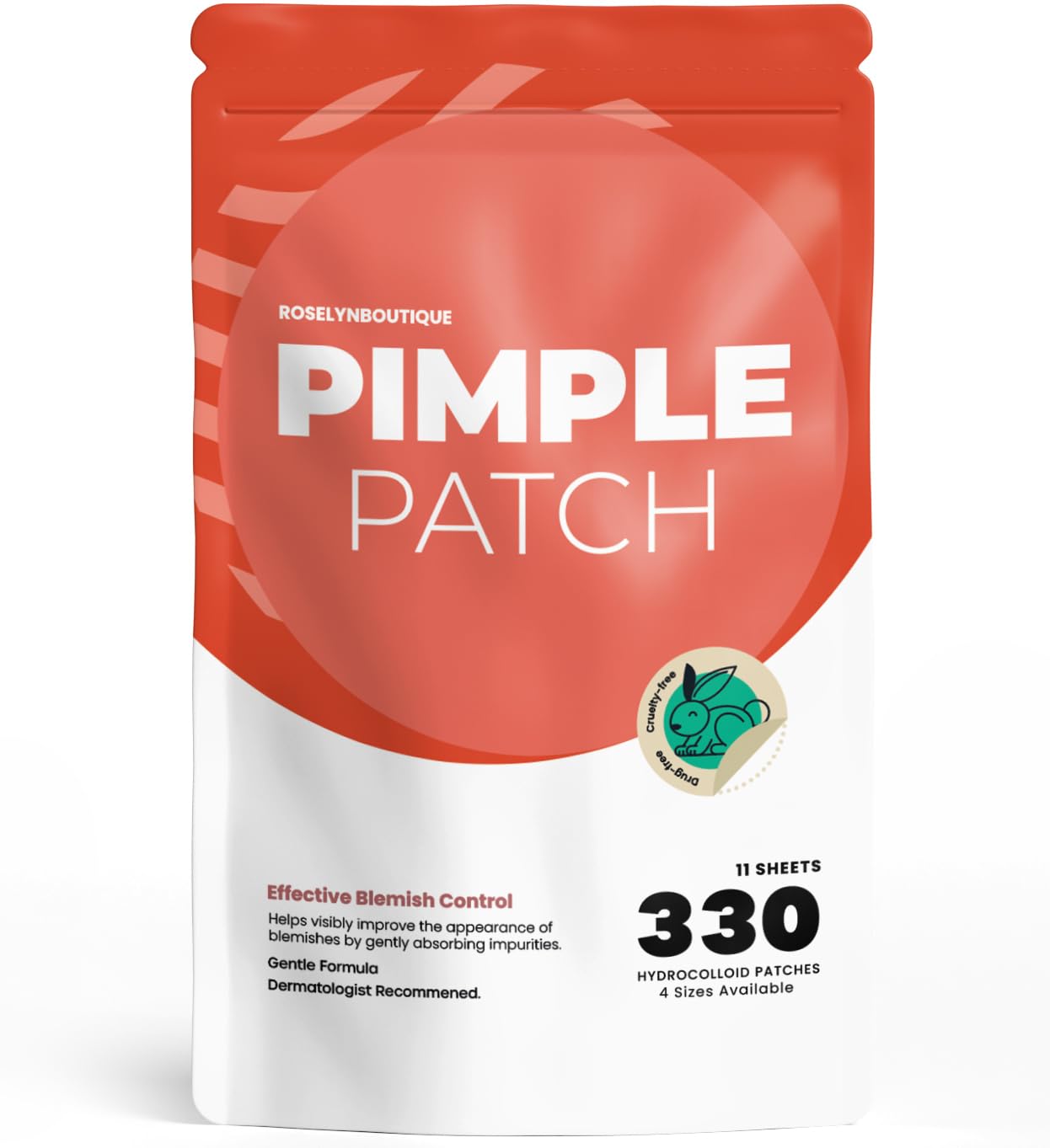 ROSELYNBOUTIQUE Pimple Patches 330 Dots - Hydrocolloid Spot Patches for Blemishes ? Vegan & Cruelty-Free ? Cosmetic Skincare Product for Face
