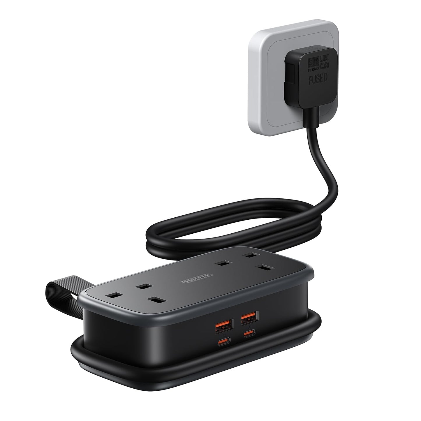 NTONPOWER 65W Travel Extension Lead, Travel Essential Camping Essentials Cruise Essentials with 2 Way Outlets 4 USB?2 Type C) for Cruise Travel