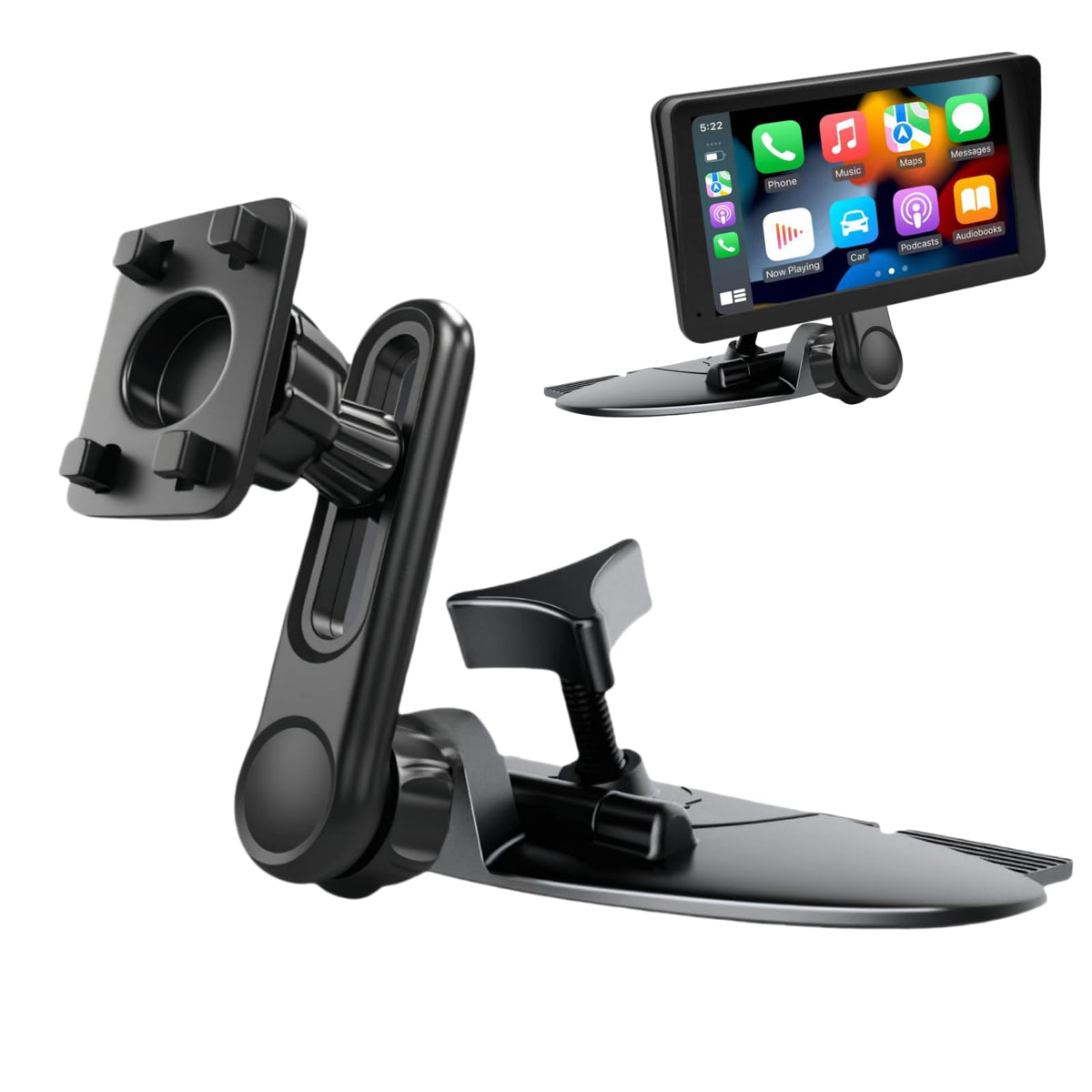 Epronic CD Slot Mount for CarPlay Screen Adjustable Arm and 360? Rotating Universal 17mm Head Compatible with in-Car Monitors CD Slot CarPlay Mount