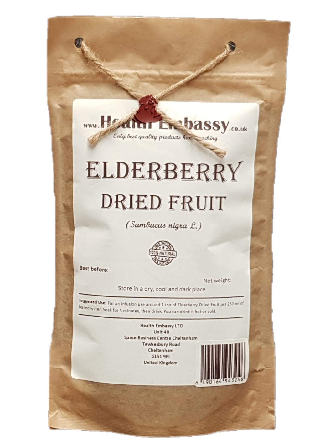 Health Embassy Elderberry Dried Fruit | Sambucus L | 100g
