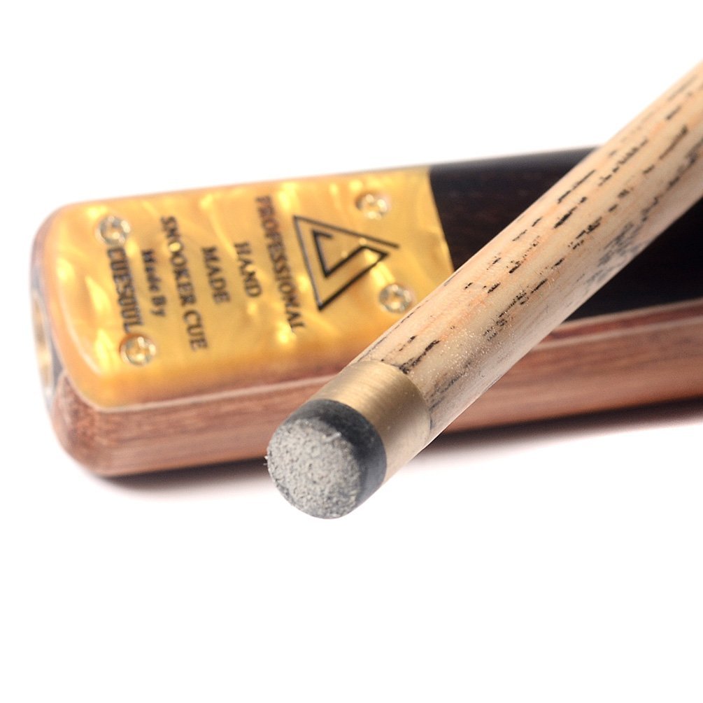CUESOUL 57" Handcraft 3/4 Jointed Snooker Cue with Extension/Joint Protector Packed in Leatherette Cue Bag (D305)