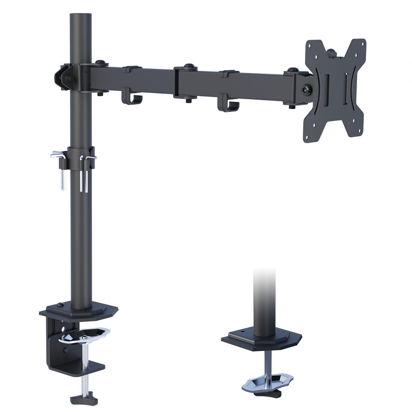 BONTEC Single Monitor Arm Desk Mount, Height Adjustable, Tilt, Swivel, Rotation for 13-32 Inch LCD LED Screens, VESA 75x75mm/100x100mm, Up to 8kg,