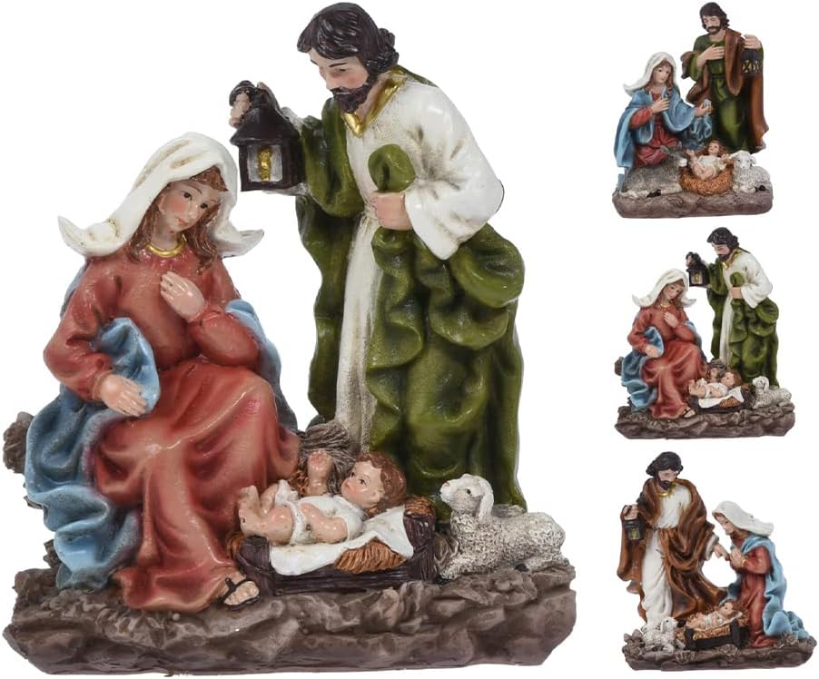 NATIVITY IN RESIN 19CM ASSORTED CHRISTMAS Nativity DECORATIONS PARTIES one supplied