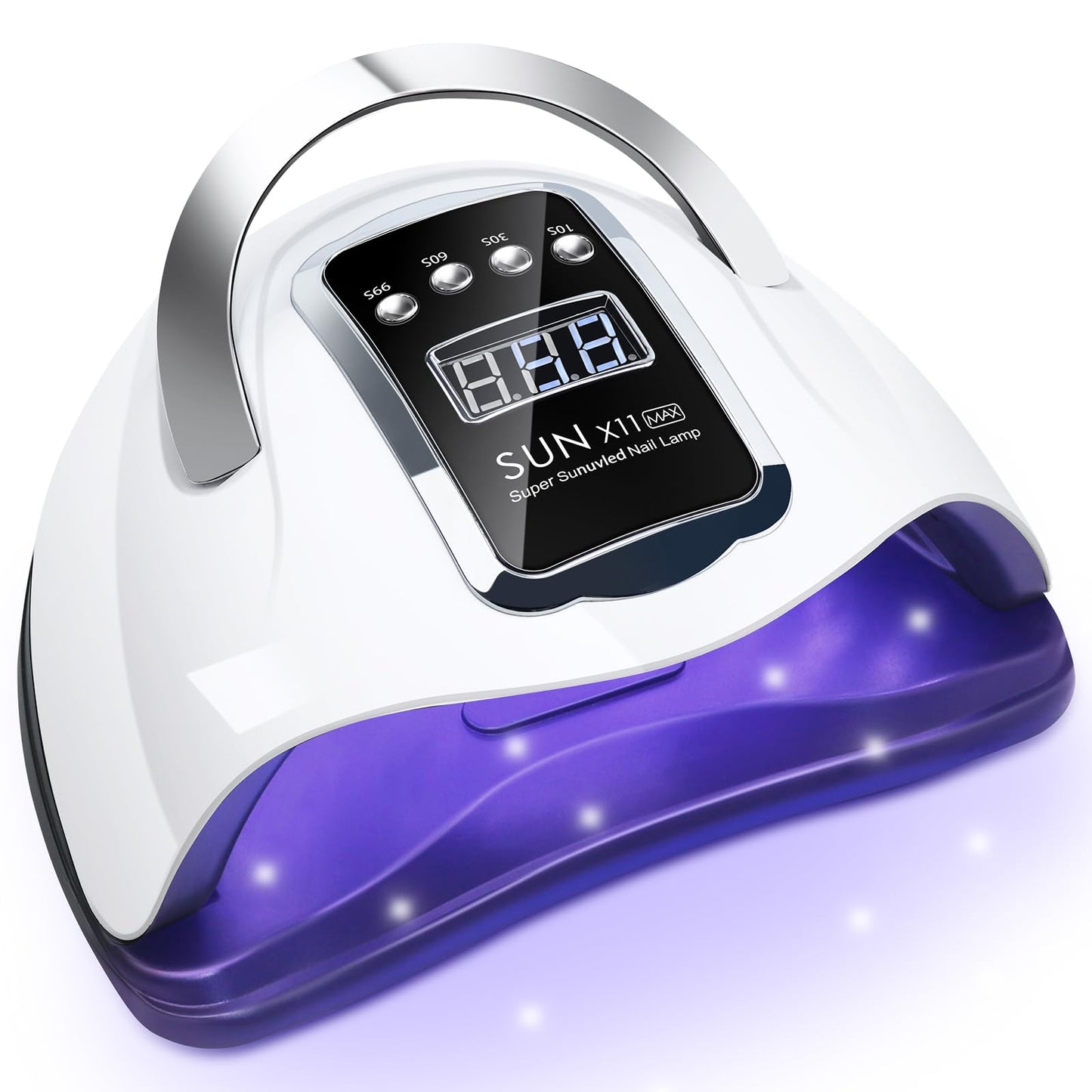 UV Nail Lamp, 220W LED UV Lamps for Gel Nails Professional Faster UV Nail Dryer with 4 Timers Touch Screen Automatic Sensor Portable Handle Nail Art