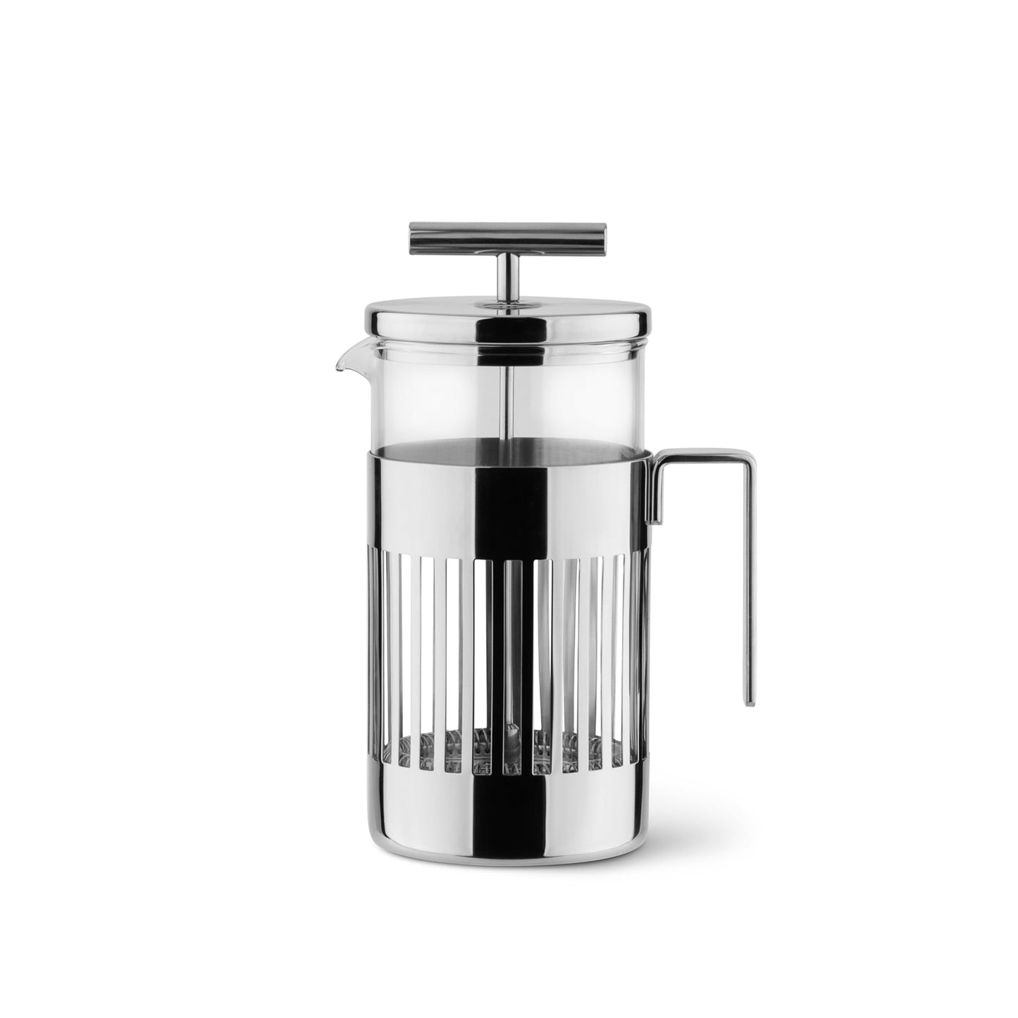 Alessi 9094/8 - Press Filter Coffee Maker or Infuser in 18/10 Stainless Steel Mirror Polished and Heat Resistant Glass, 8 Cups
