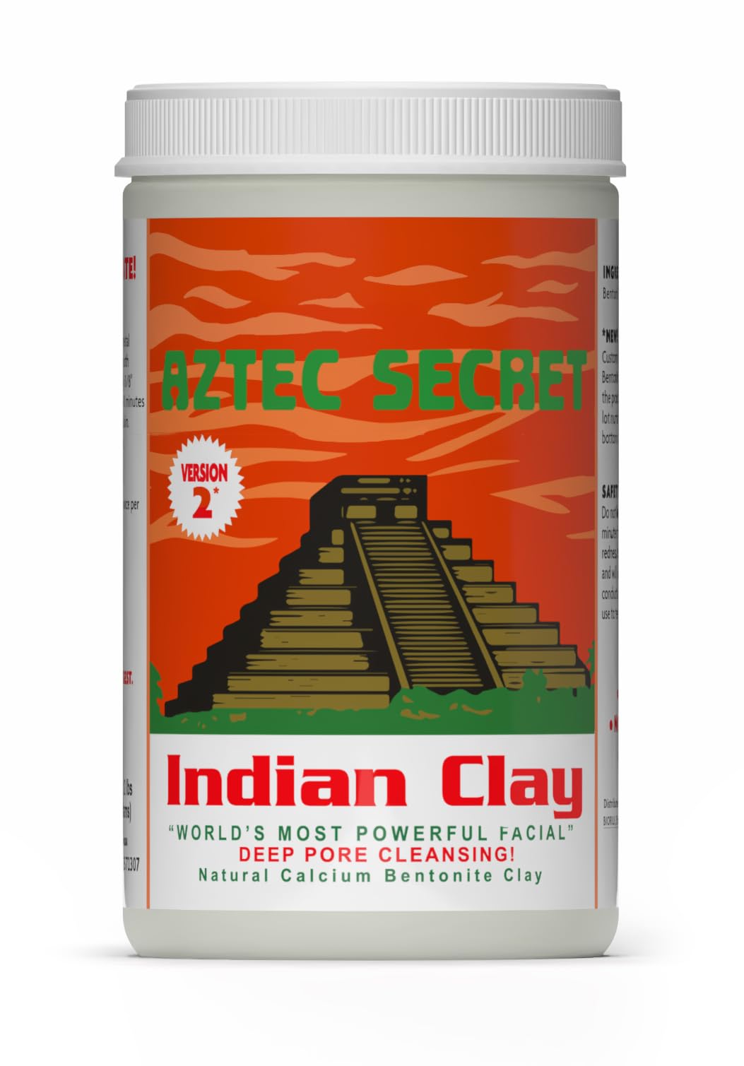 Aztec Secret - Indian Clay 2 lb. (900 grams) - Deep Pore Cleansing Facial & Body Mask - The Original 100% Natural Calcium Bentonite Clay - New Version