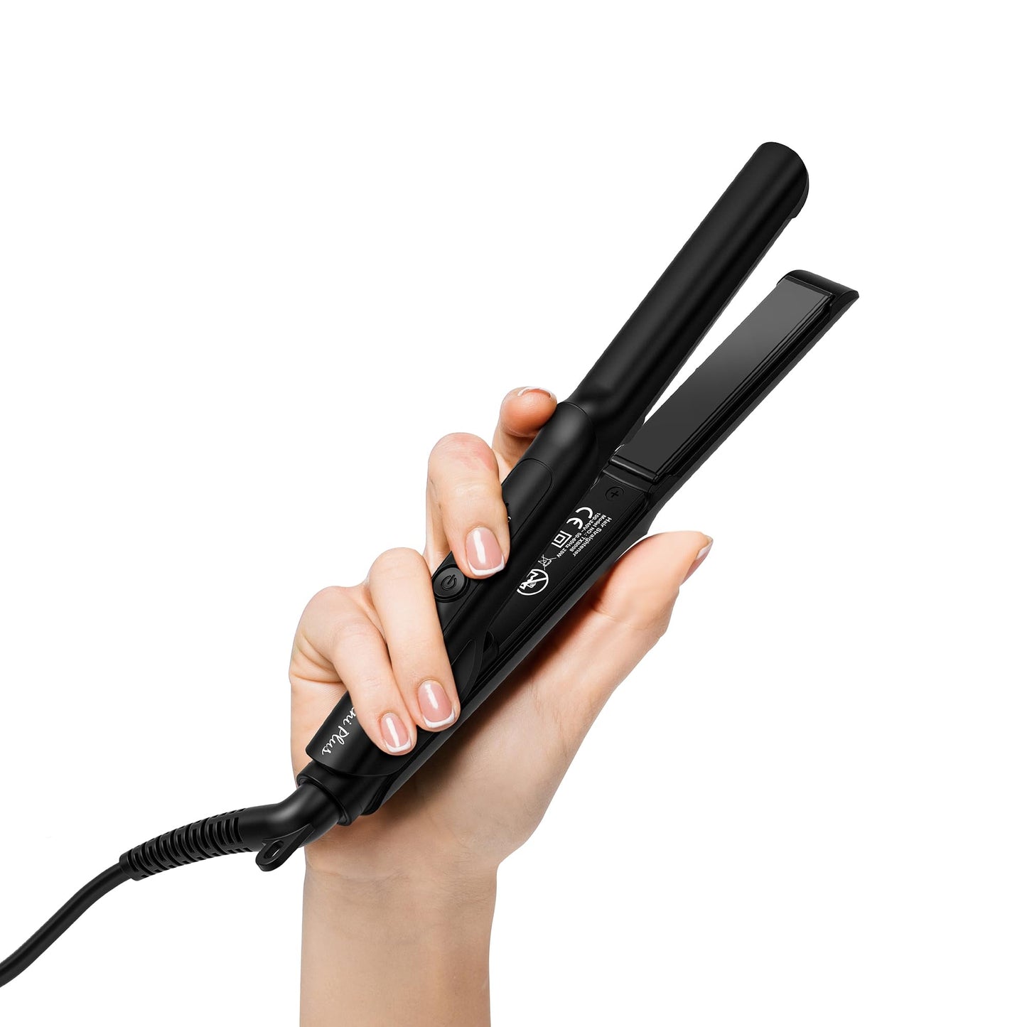 Farery Mini Hair Straightener for Short Hair, Tourmaline Ceramic Compact Small Straighteners, Travel Mini Straighteners with Pouch, Auto Shut Off,