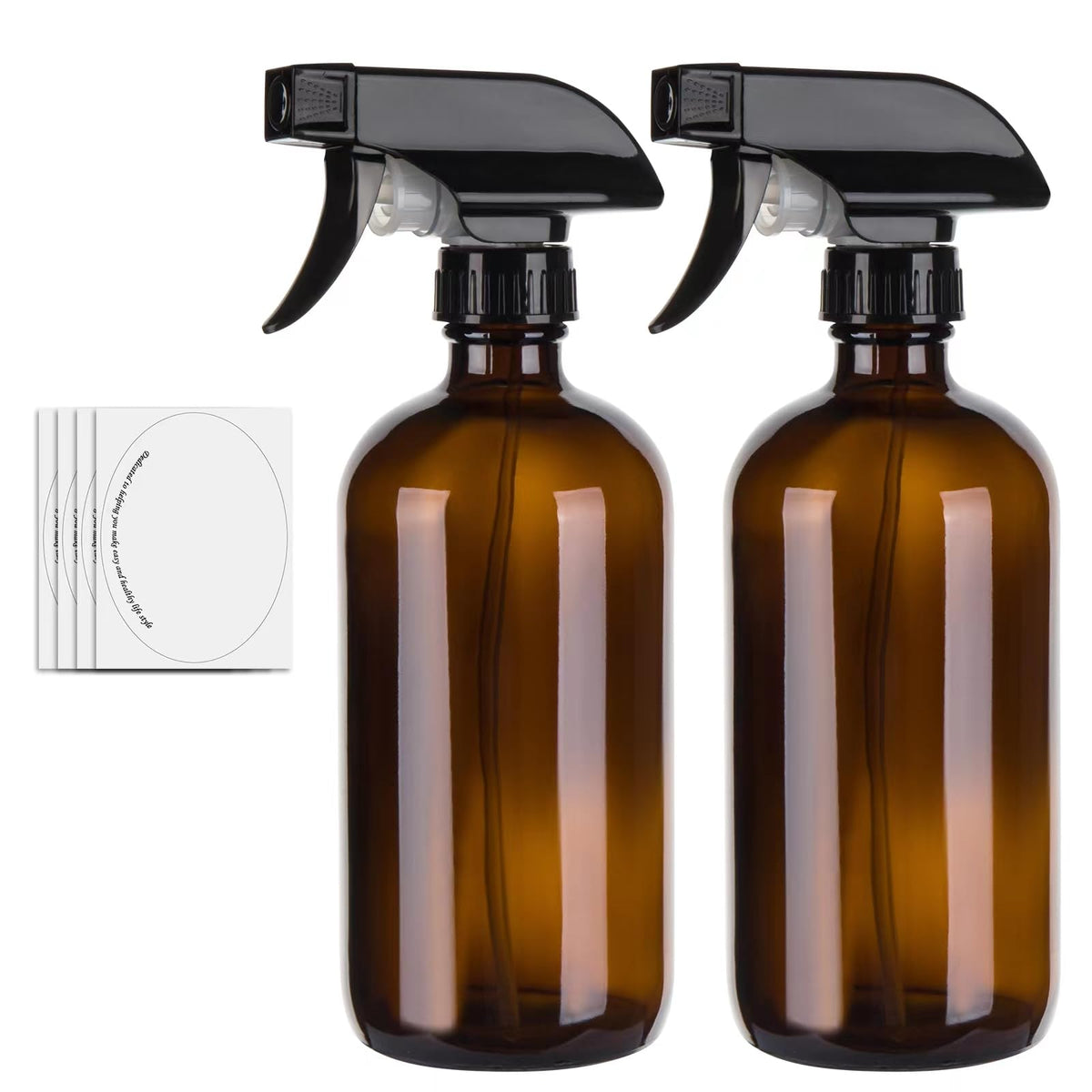 500ml Amber Empty Glass Spray Bottles for Cleaning, Mist Water Spray Bottle for Hair, Gardening and Essential Oils, Adjustable Trigger Sprayer with