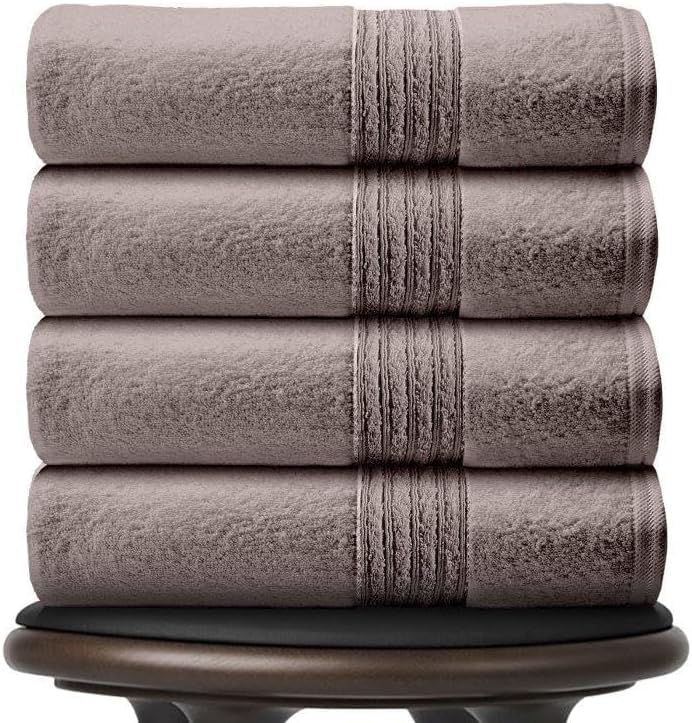 GC GAVENO CAVAILIA 450 GSM Hand Jumbo Sheet, 100% Egyptian Cotton, Silver/Grey, Pack of 4 Bath Towel