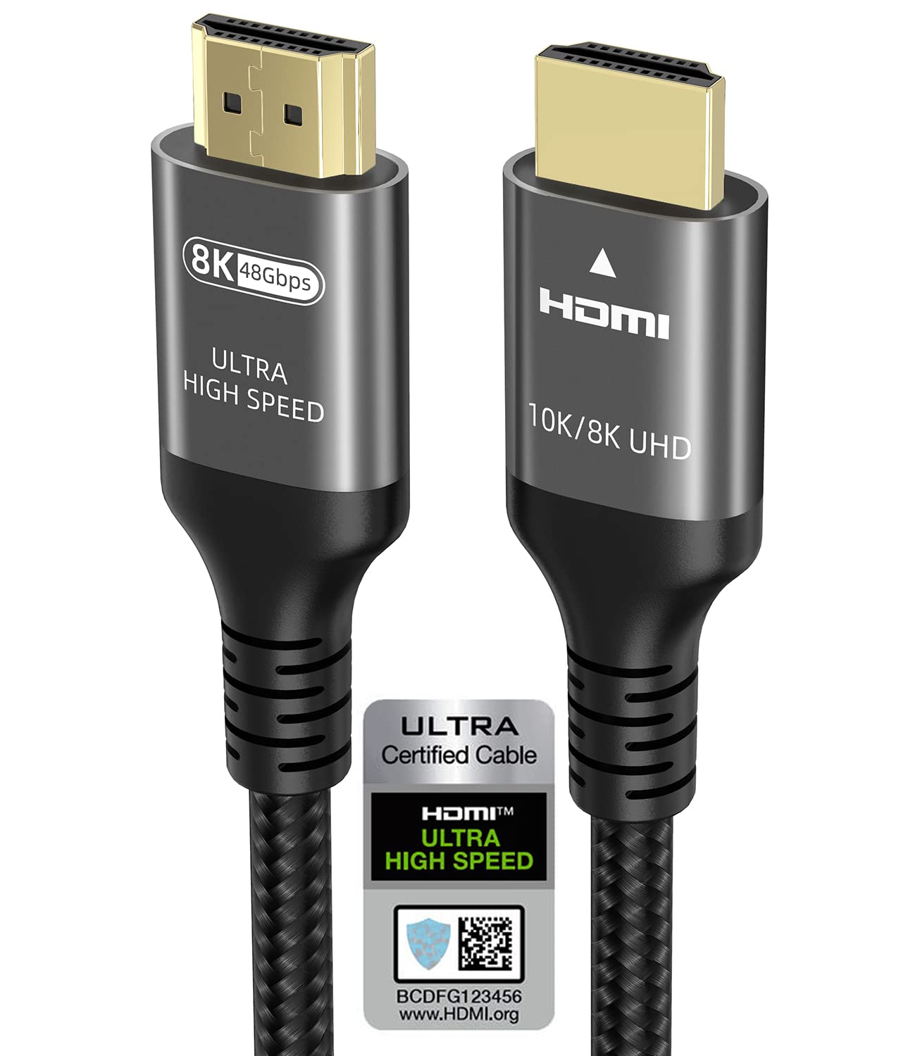 Ubluker 10K 8K 4K HDMI Cable 48Gbps 5M, Certified Ultra High Speed HDMI? Cable 4K 240Hz 144Hz 8K 60Hz 0.01ms HDR10+ ARC eARC HDCP2.3 N-etflix R-oku TV