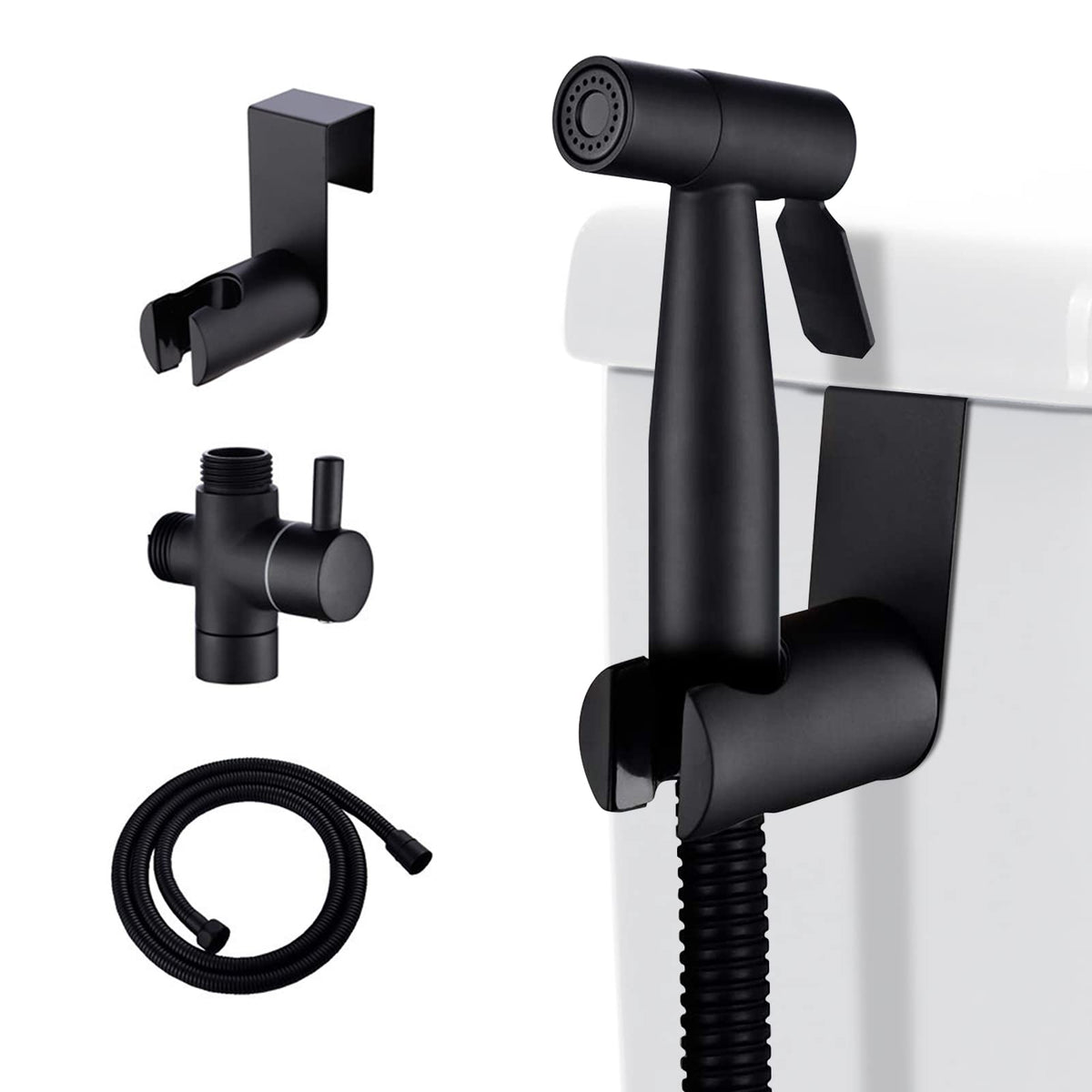 LOSCHEN Bidet Sprayer kit for Toilet, Hand Held Sprayer Shattaf Toilet Attachment Stainless Steel for Pet Bath/Personal Hygiene/Bathroom, Easy to