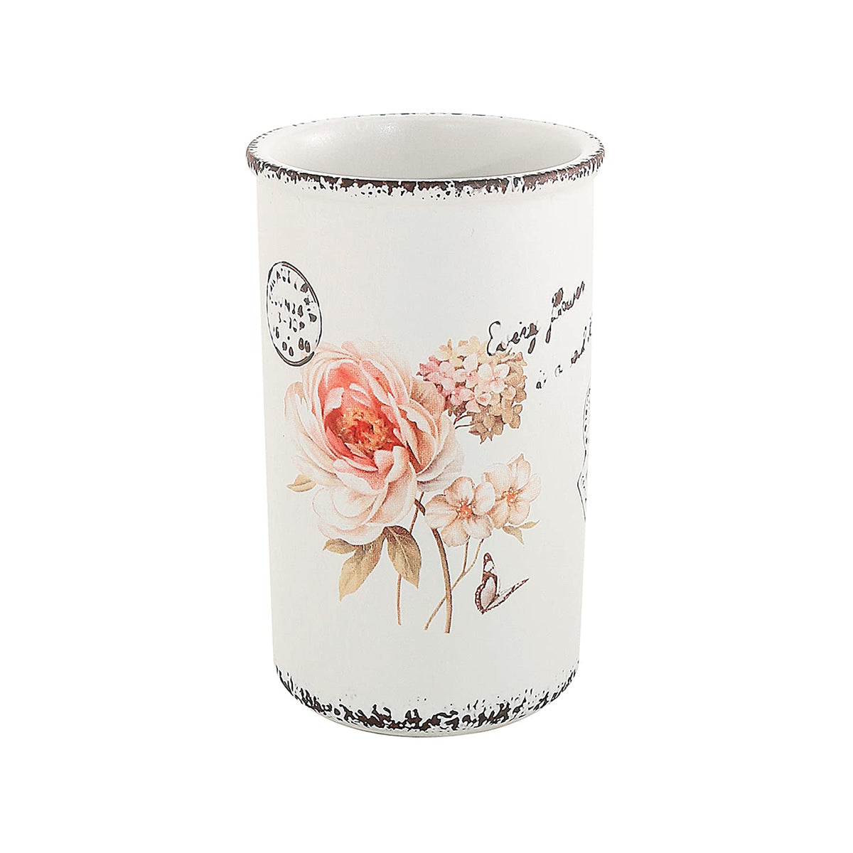 Gedy Toothbrush Holder, Ceramic, White, Standard Size