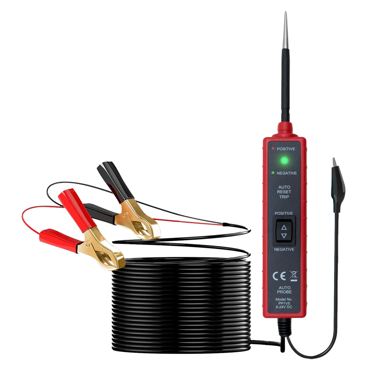 ZKTOOL Power Circuit Probe, Automotive Electrical System Tester DC 6-24V, Car Circuit Tester, Short Circuit Tester, Voltage Tester, Polarity Identify,