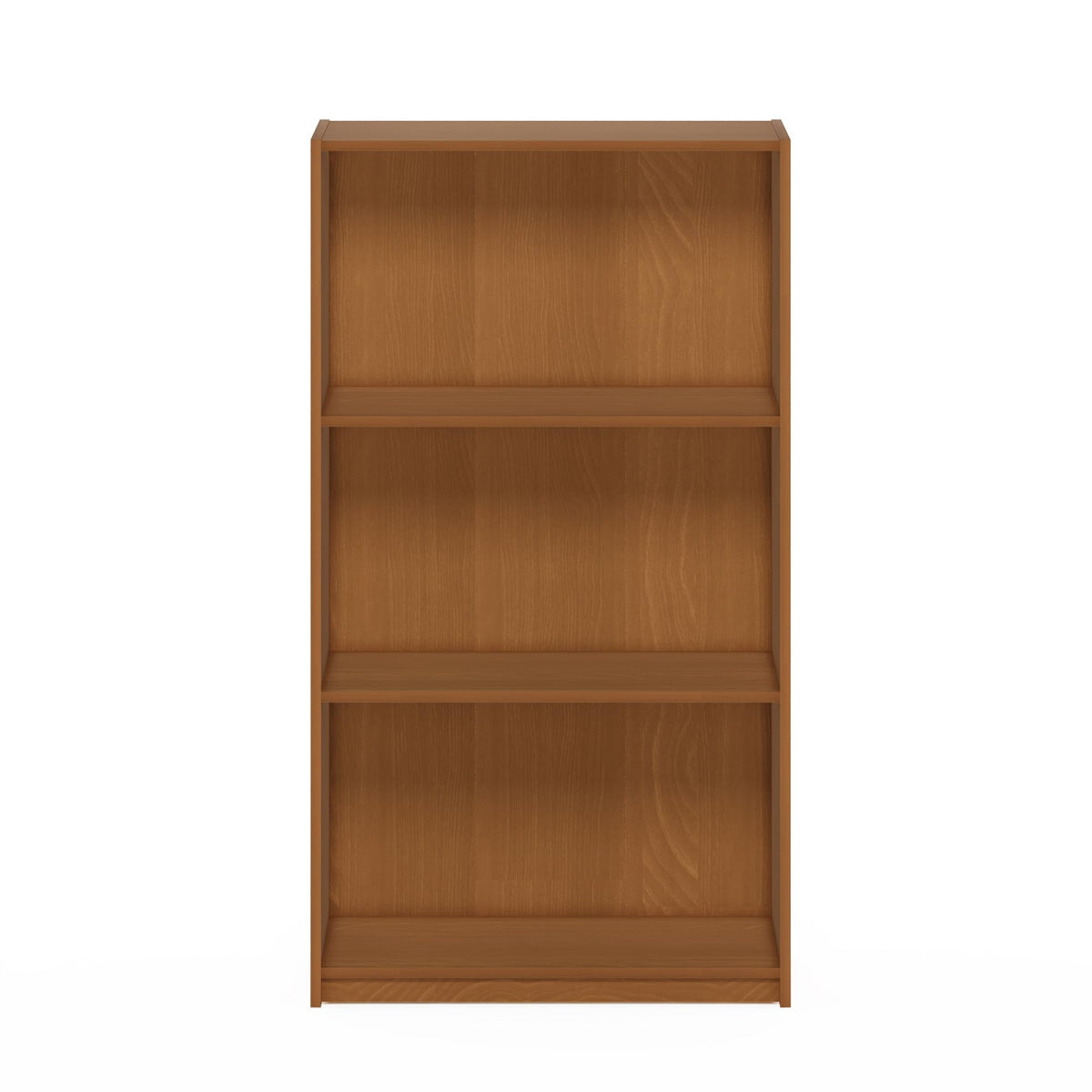 Furinno BASIC Book Shelf, 3-Tier Modern Bookshelf, Bookcase with Open Shelves, 9.3 x 21.8 x 39.5, for Living Room, Bedroom, Home Office, Natural Oak