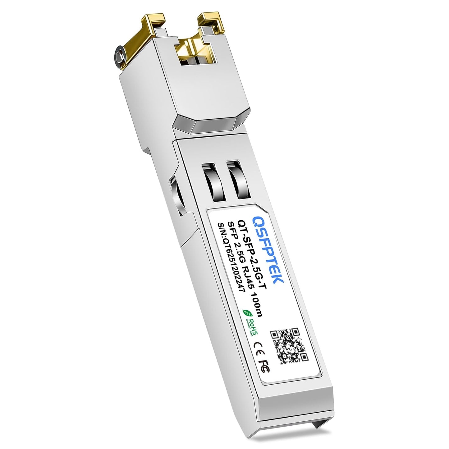QSFPTEK 2.5GBASE-T SFP to RJ45 Transceiver, 2.5G Copper Module Mini-GBIC Transceiver Compatible for Cisco SFP-2.5G-T, Ubiquiti,MikroTik,TP-Link Switch