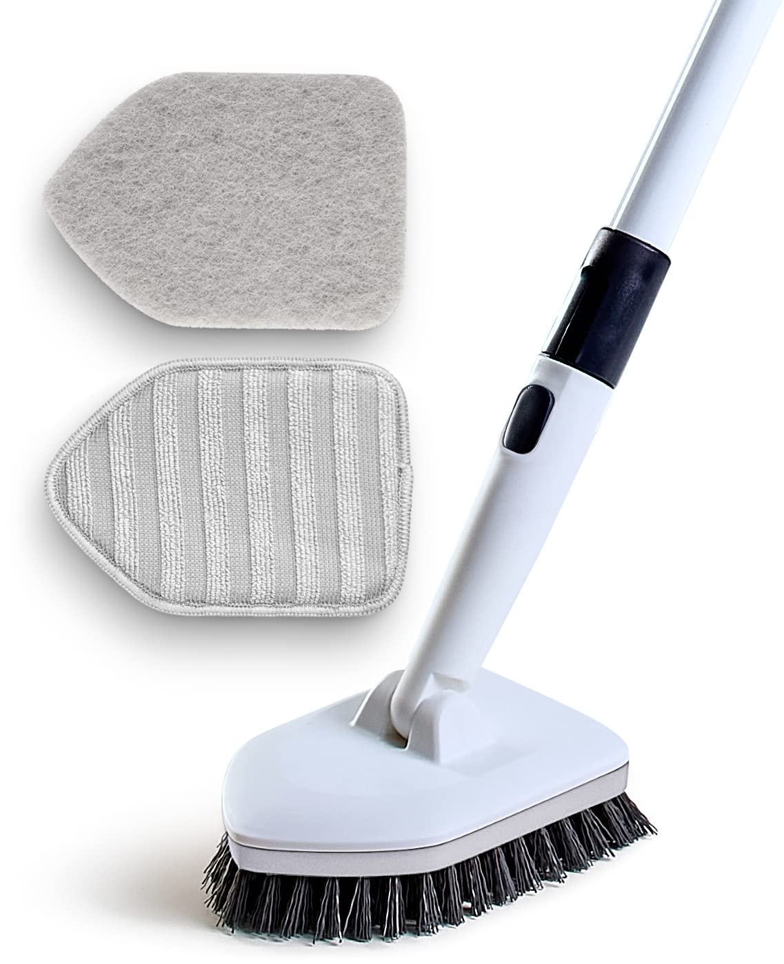 Moku Home Shower Scrubber 3 in 1 Extendable Long Handle 58" Cleaning Brush - Non Scratch Shower Brush for Cleaning Bathroom Kitchen Toilet Wall Tub