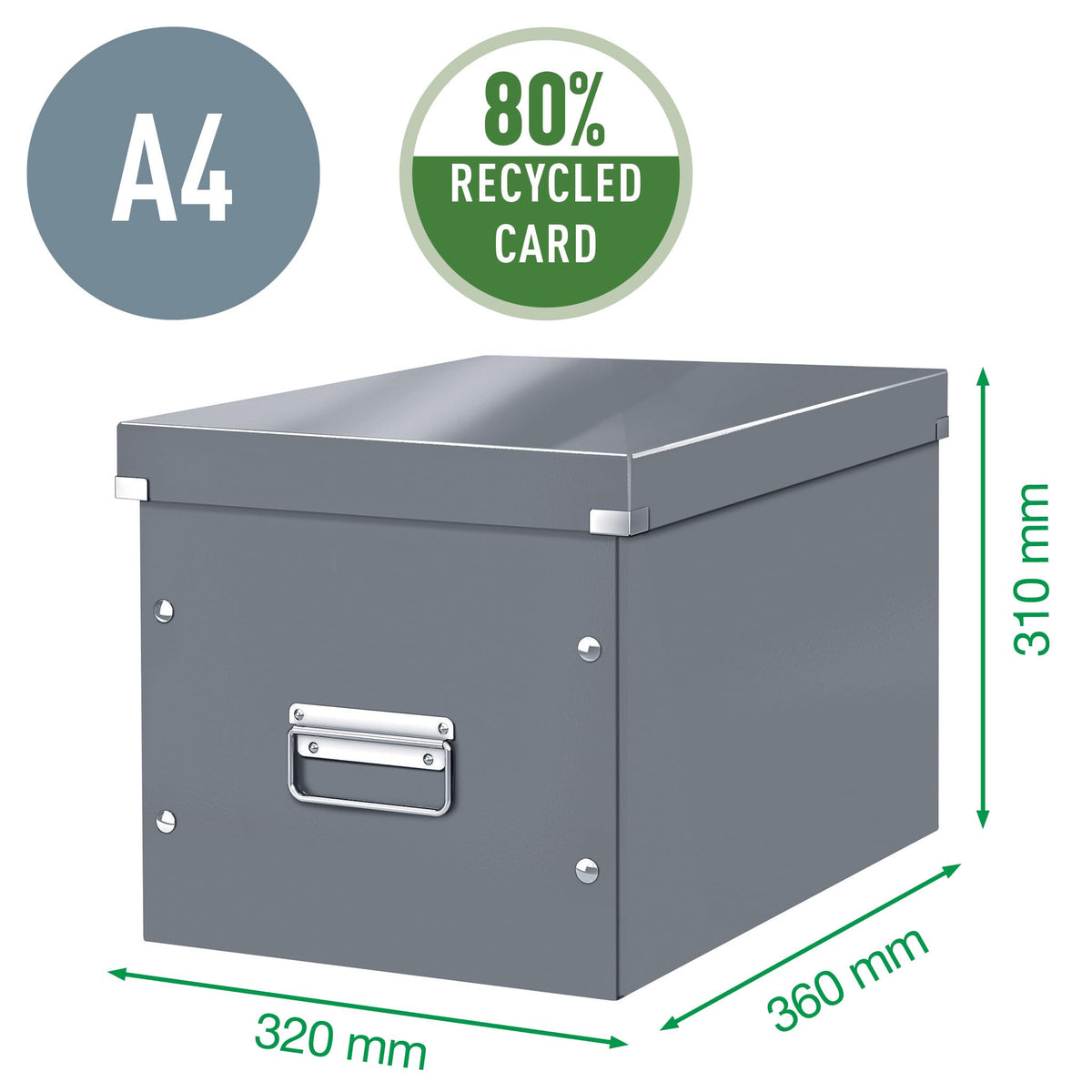 Leitz 61080054 Large Storage Cube, Click and Store, WOW Range, Green