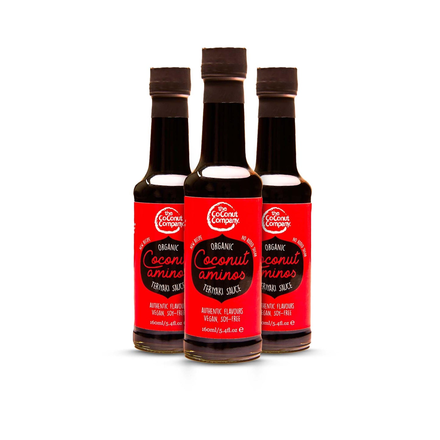 Organic Coconut Aminos - Teriyaki - 160ml - 3 Bottles, Vegan, Naturally Fermented, no-Soy, Low Salt, Non-GM, Gluten-Free
