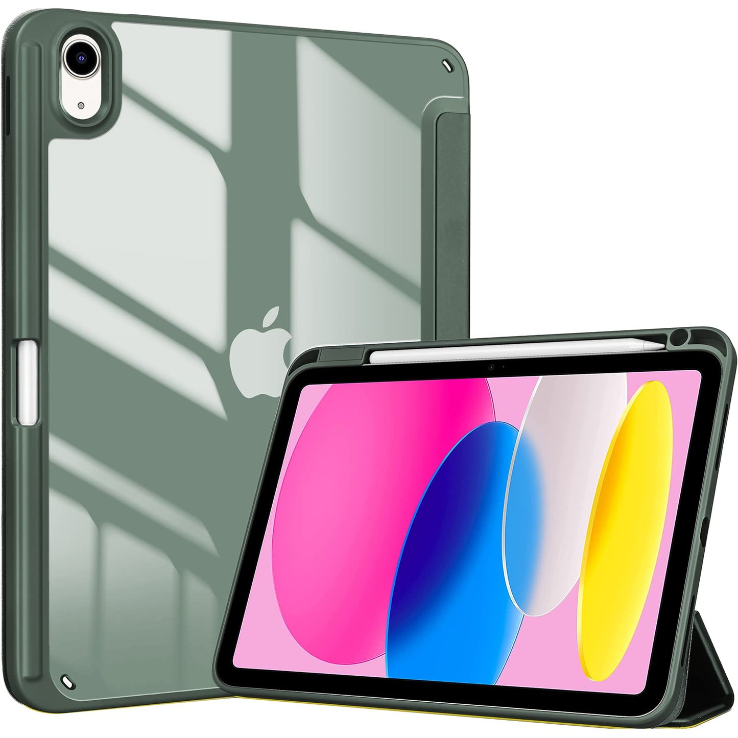 ProCase for iPad (A16) 11th Generation 11 Inch 2025/10th Generation 10.9 Inch 2022 Case with Pencil Holder, Hybrid iPad 11 10 Case with Clear Back,