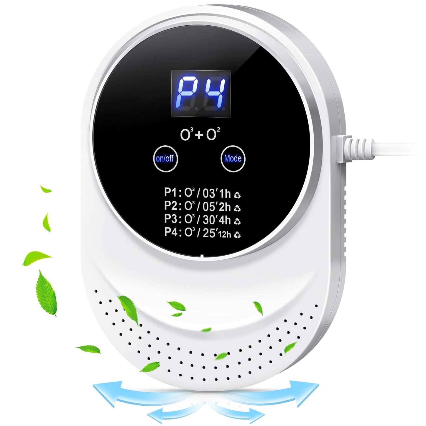 Ozone Generator, Air Purifier for Home Bedroom, Negative Ion Generator 300mg/h Ozone Machine Odor Removal for Home, Pets, Portable Ozone Generator