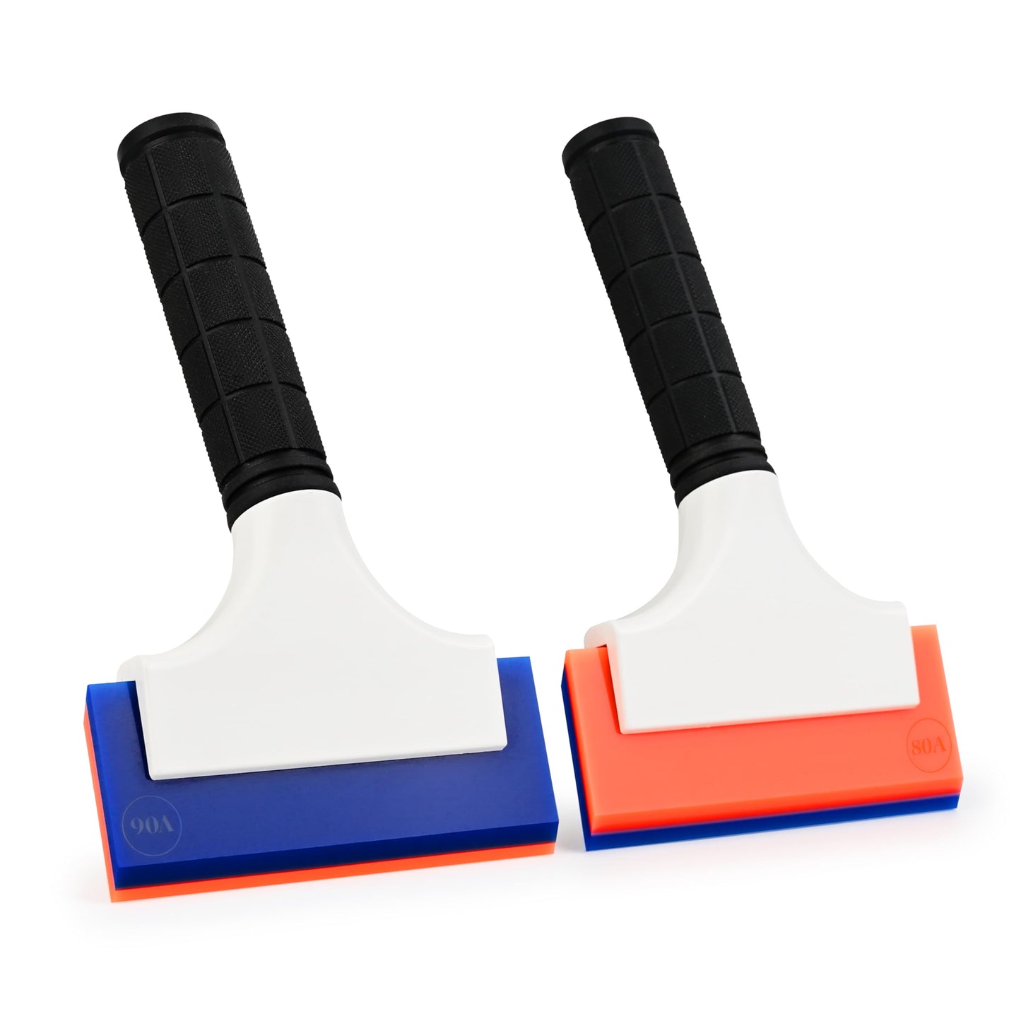 EHDIS 2PCS Window Squeegee with Non-slip Handle, 5 inch, Double Side with Different Hardness, for Car Windshield, Window, Mirror, Glass Door, Ice Snow